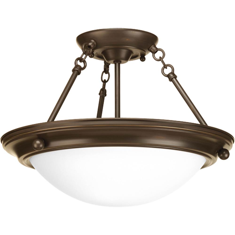 Progress Lighting P3483-20 Eclipse 2-Light 15.25-in Antique Bronze Semi-Flush mount light