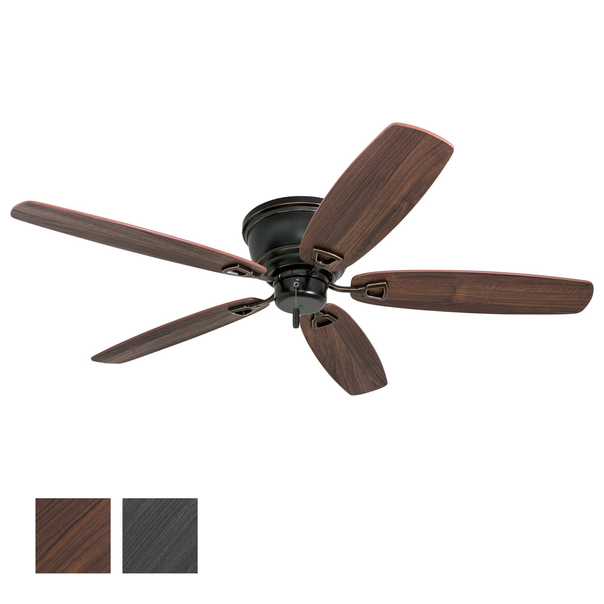 Honeywell 50516-26 Glen Alden 52-in Flush Mount Oil Rubbed Bronze with Cimmeron/Ironwood Blades Ceiling Fan Light Kit Compatible ( 5 -Blade )