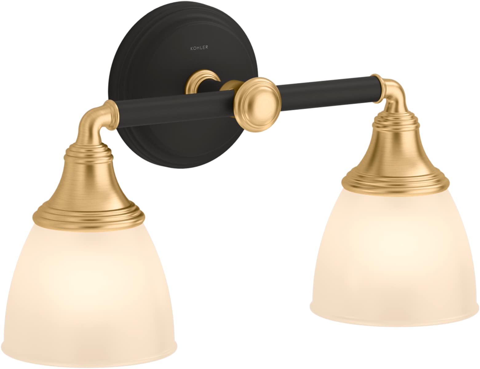 Devonshire Black and Gold 2-Light Vanity Fixture
