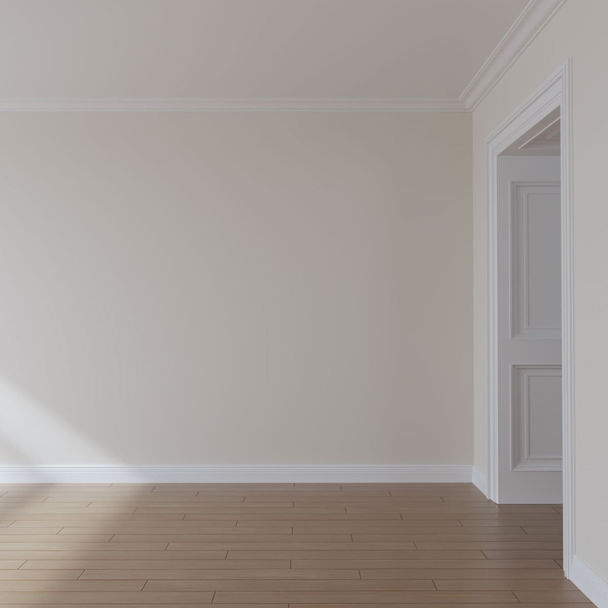 Primed White Polyurethane Smooth Crown Moulding 94.5"