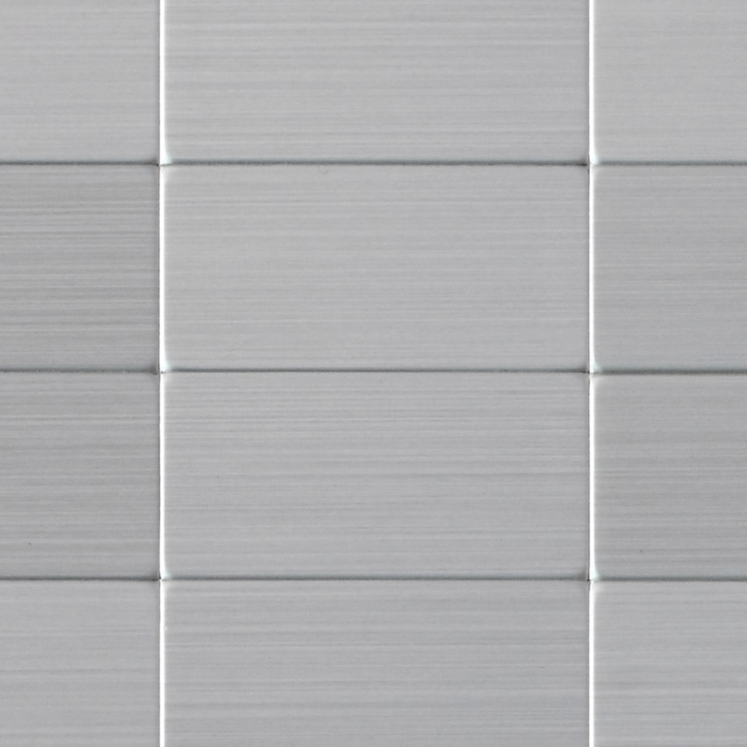 Peel and Stick Metal Mosaic, Stainless Steel Subway Tile in Silver Matte  Finish