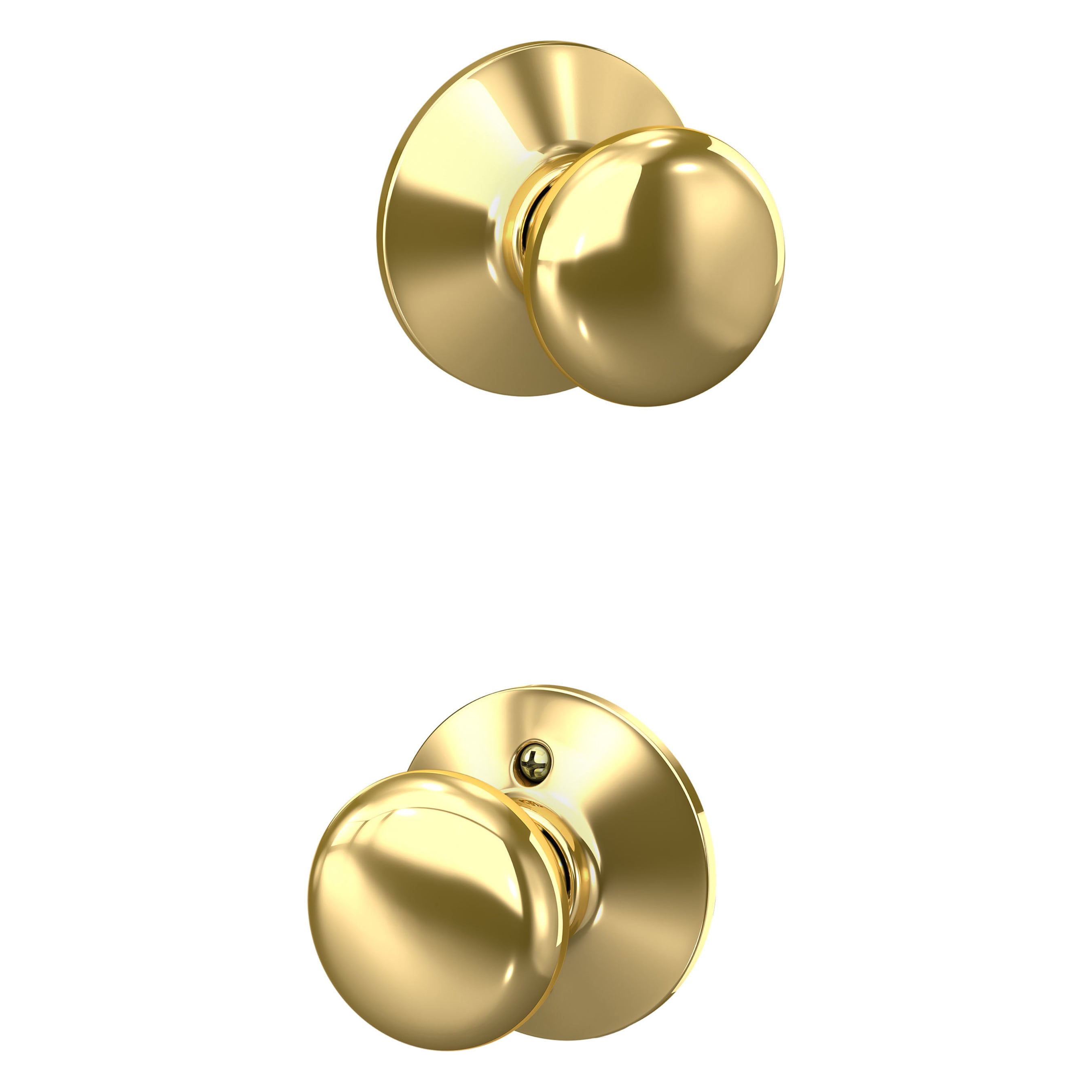 Schlage F10 V PLY 605 F10 Plymouth Bright Brass Interior Hall/Closet Passage Door Knob