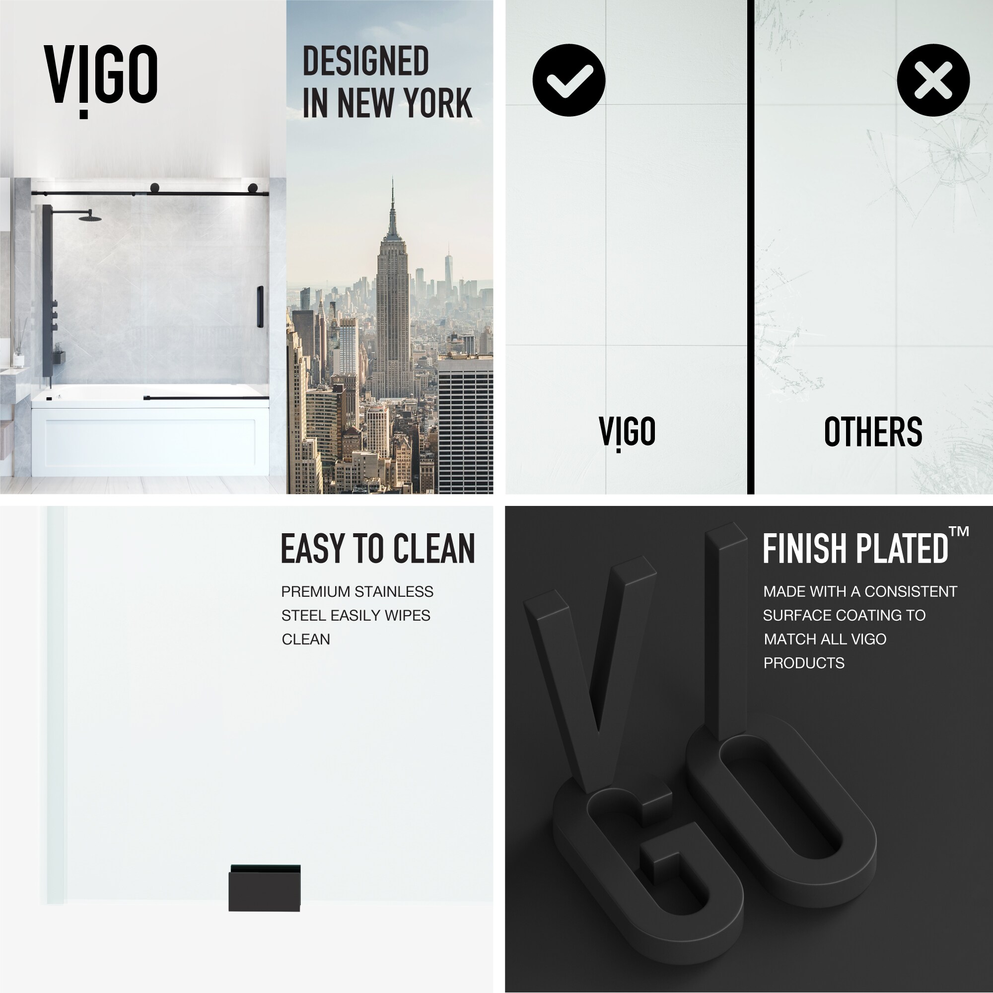 VIGO VG6041MBCLSC6066 Bathtub-Doors - View #5