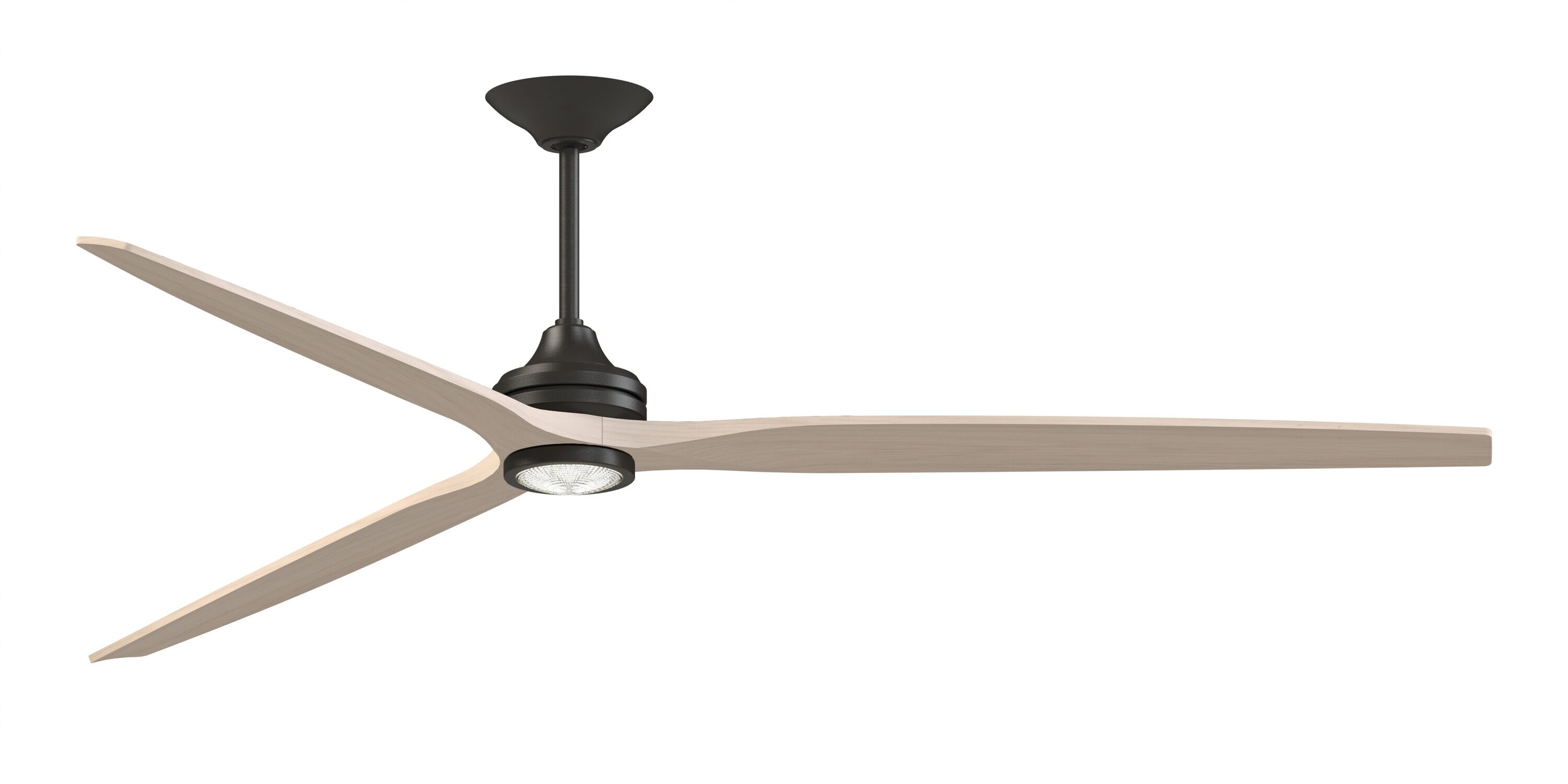 Fanimation Spitfire 96-in Dark Bronze with White Washed Blades Color-changing Integrated LED Indoor/Outdoor Smart Propeller Ceiling Fan with Light -  FPD6721BDZ-96WW-LK