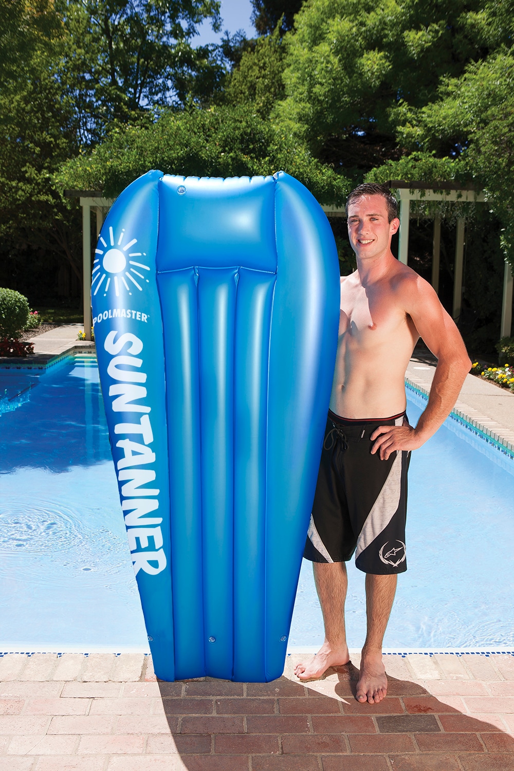 Poolmaster 03201 72.5-in x 33.5-in 1 -Seat BLUE Pool mattress