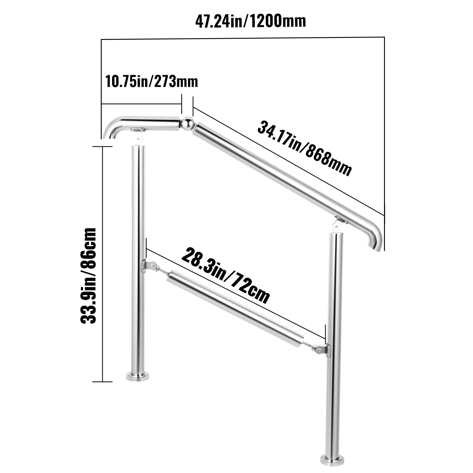 VEVOR SCBXGLTFS3BD01190V0 Interior-Stairpart-Railing - View #2