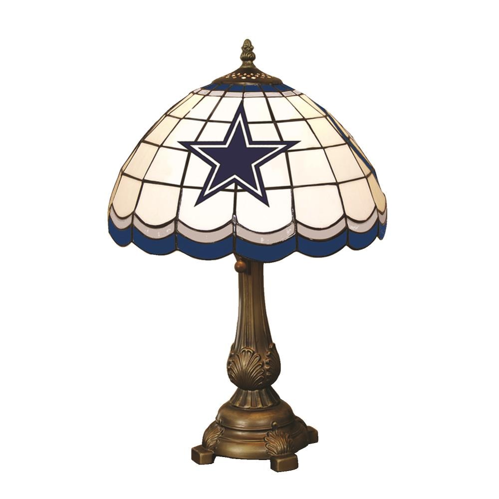 Bronze Table Lamp With Glass Shade, Dallas Cowboy Floor Lamps