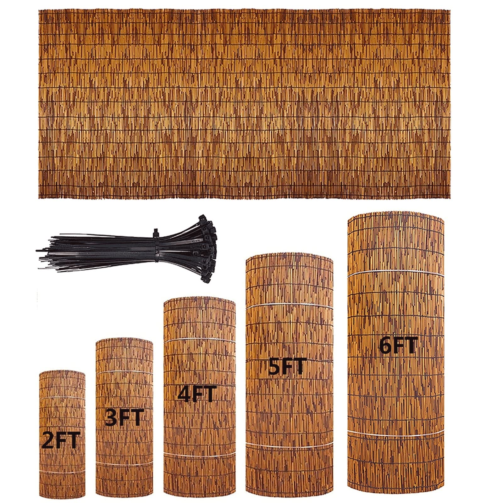 KHKFY -  Reed Fencing Roll 3 x 20 ft Natural Decorative Privacy Screen Outdoor Backyard Patio Poo...