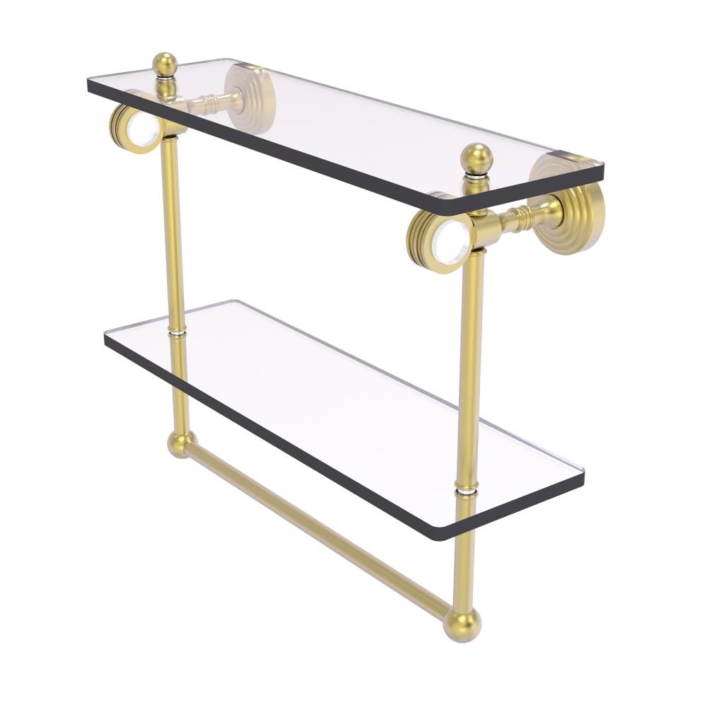 Allied Brass PG-2TBD-16-SBR Pacific Grove Satin Brass 2 -Tier Wall mount Bathroom Shelf ( 16-in x 13-in x 5-in )