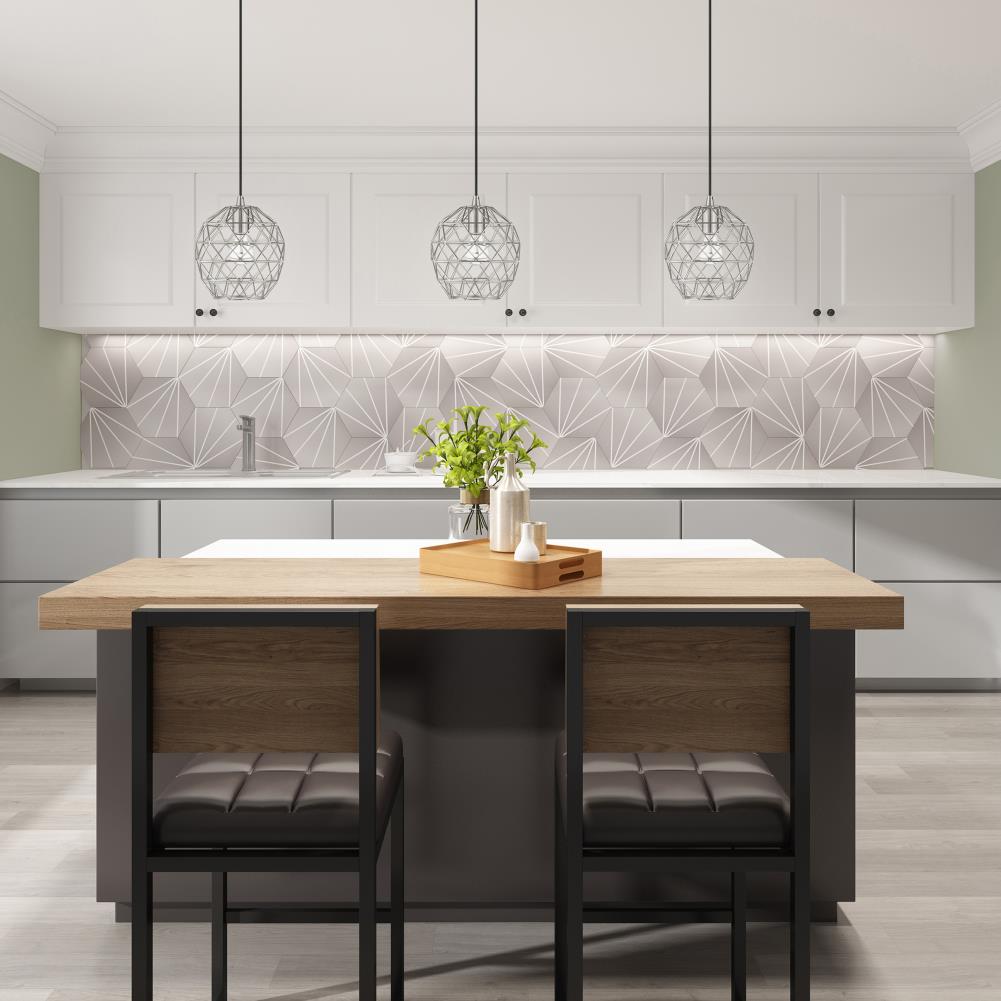 Brushed Nickel 1-Light LED Mini Globe Pendant for Indoor/Outdoor