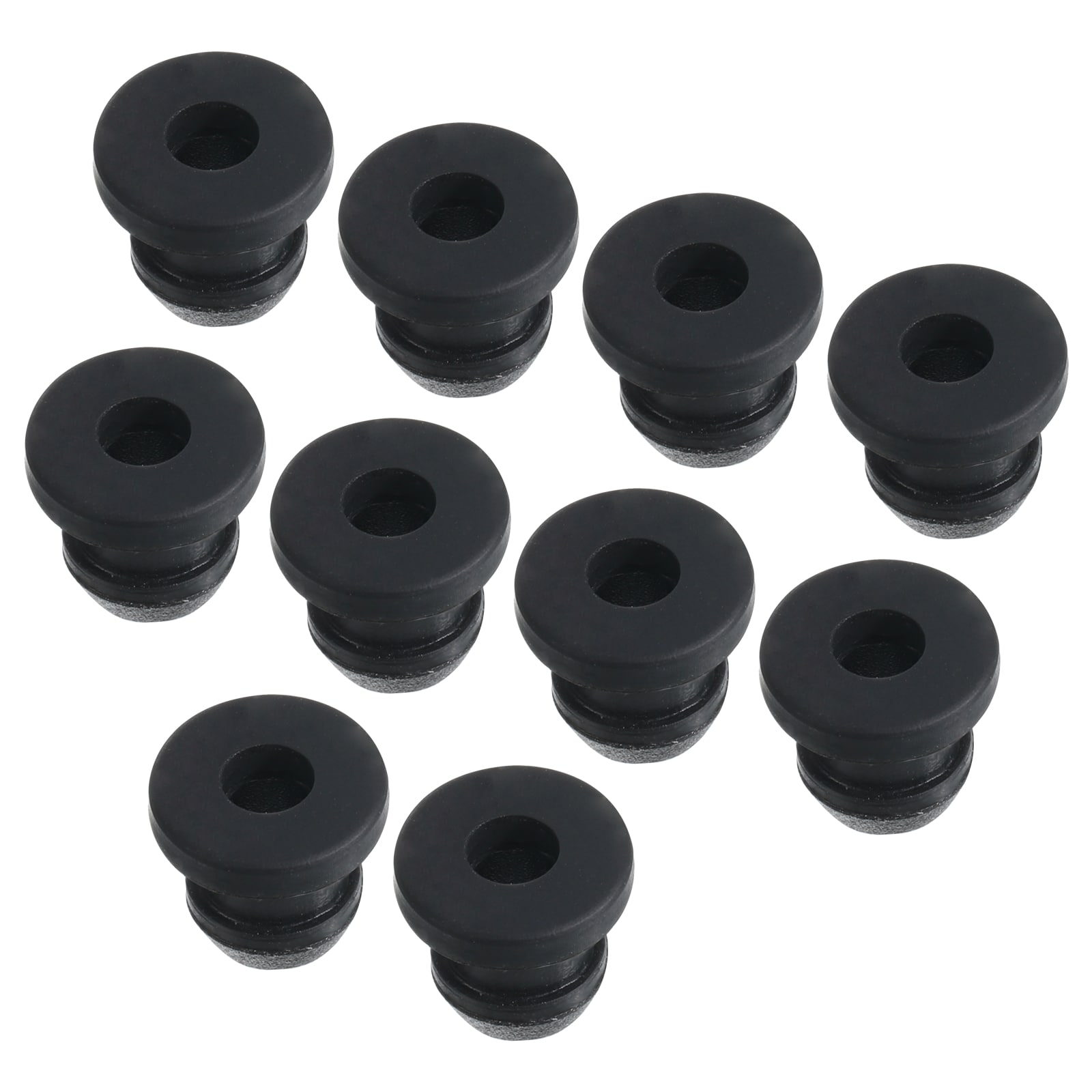 Unique Bargains 10pcs Snap Rubber Grommet Hole Plug Mount Dia 6.5mm ID 4mm H 9mm Seal Anti-Scratch for Electrical Box Cable Pipe Black