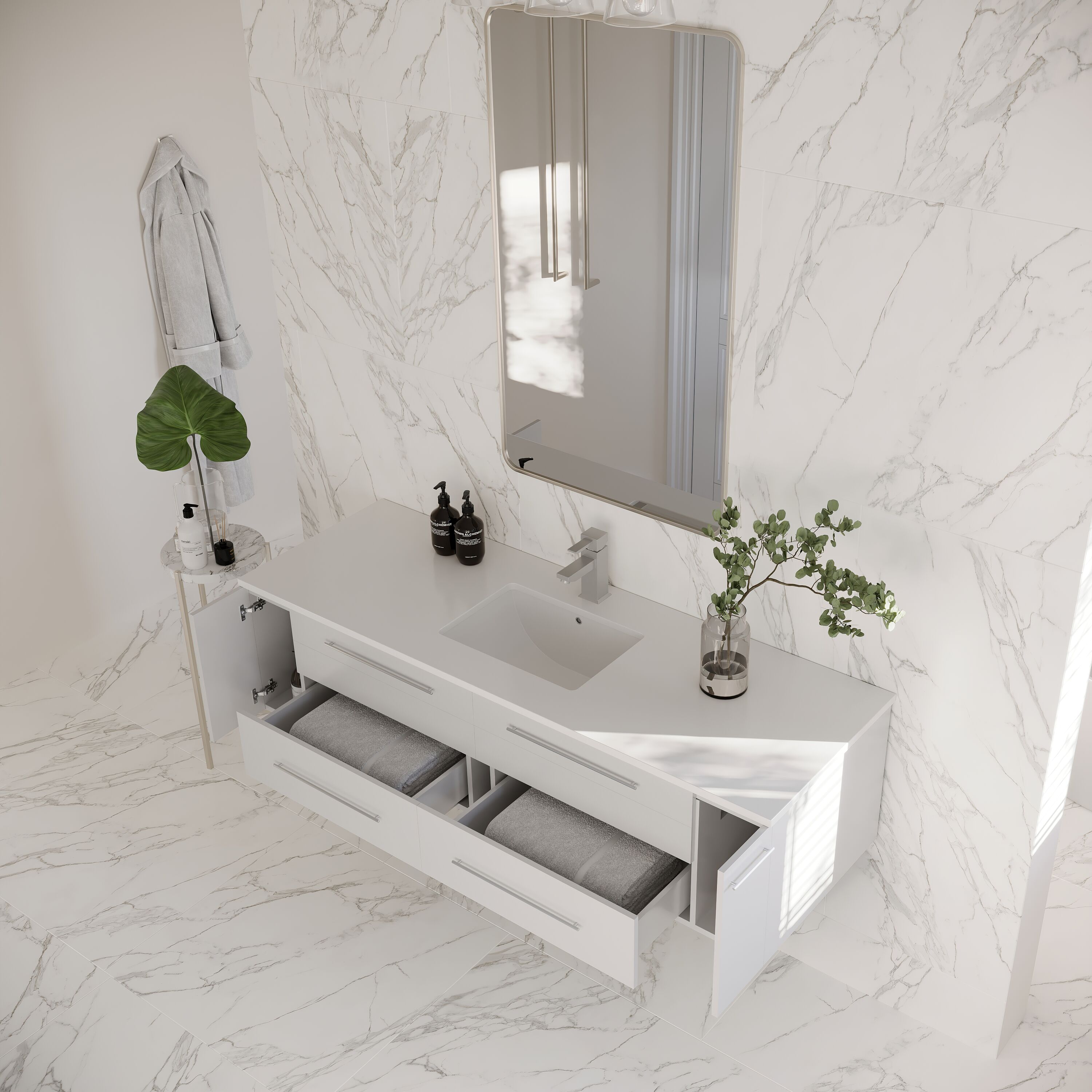 Fresca FCB6160WH-UNS-CWH-U Bath-Vanity-Combo - View #3