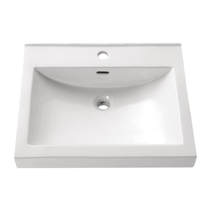 Avanity White Drop In Rectangular, White Drop In Rectangular Bathroom Sink With Overflow