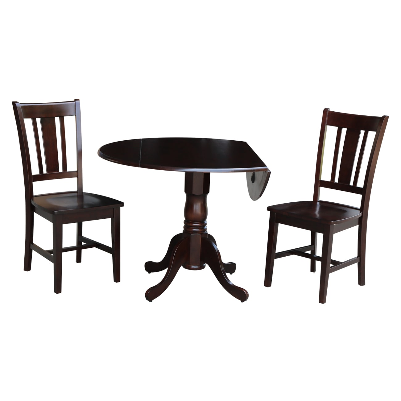 International Concepts K15-42DP-C10 Rich Mocha Casual Dining Room Set with Round Table (Seats 3)