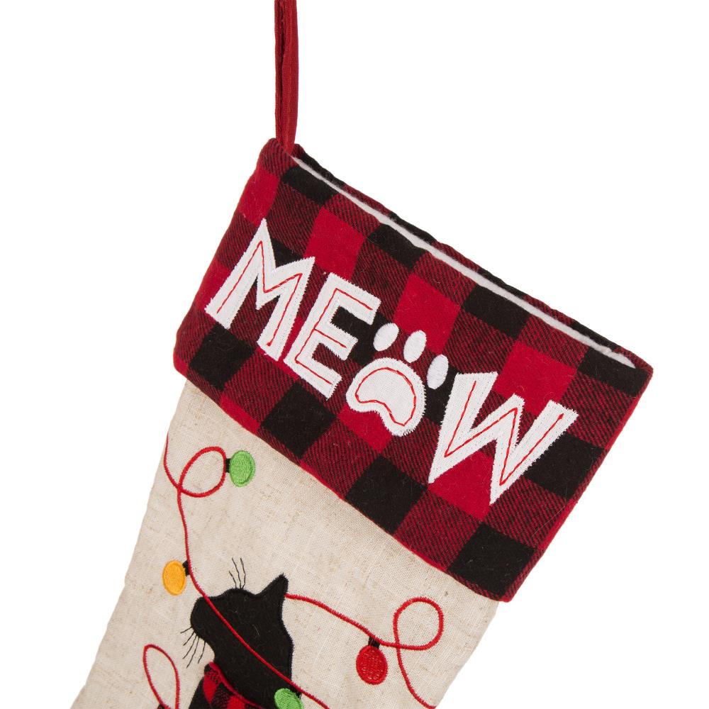 Glitzhome Light Up Pet Theme Christmas Stocking 21 Inches Multi