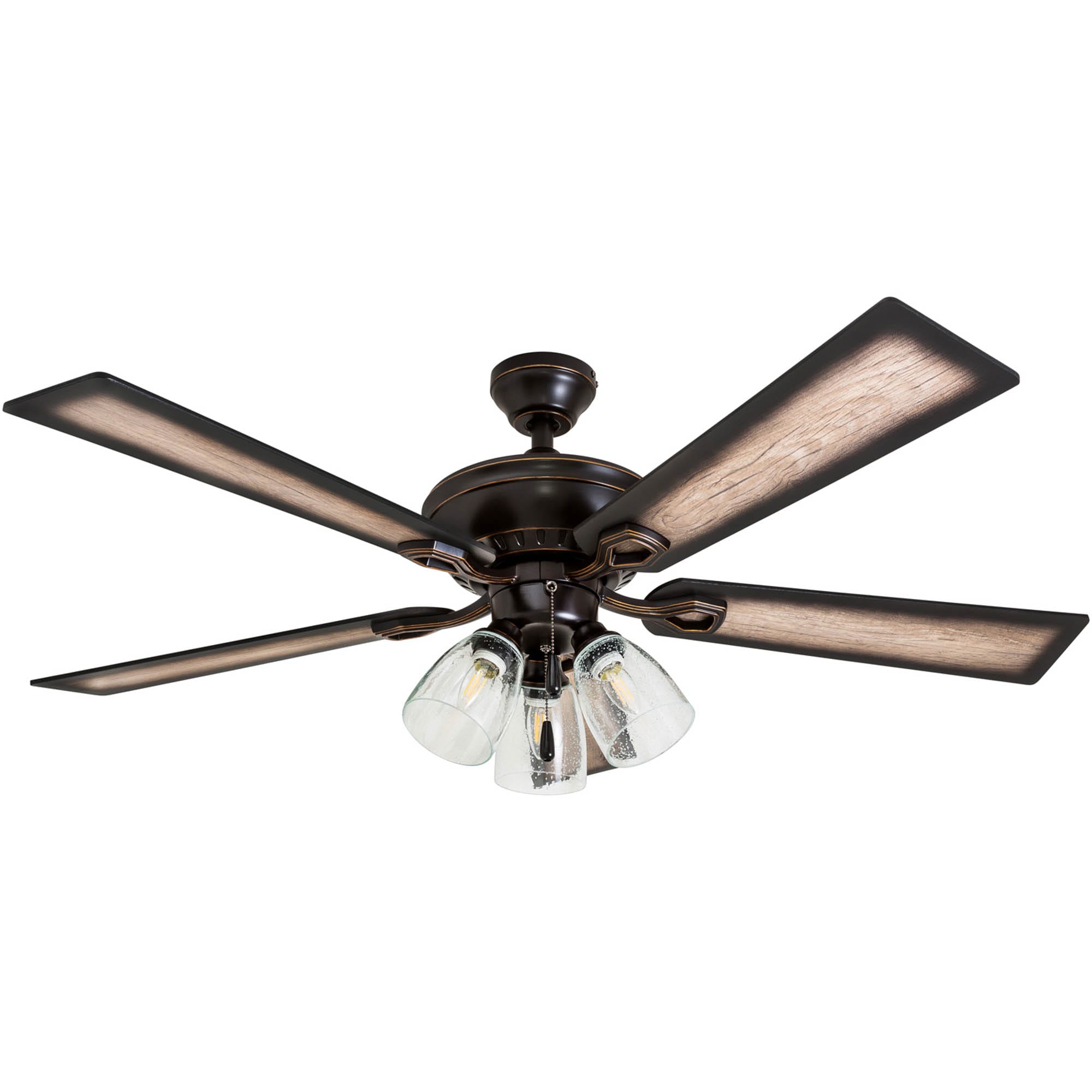 Whitaker Point 52-Inch Oil Rubbed Bronze Ceiling Fan with Driftwood Blades and LED Light