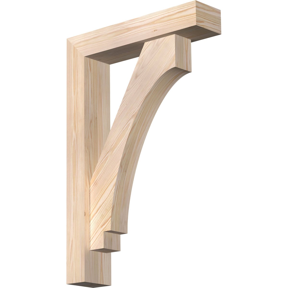 Ekena Millwork 1462948 Imperial Block Smooth Bracket with Offset Brace 5-1/2-in x 24-in x 36-in Douglas fir Brown Wood Standard bracket