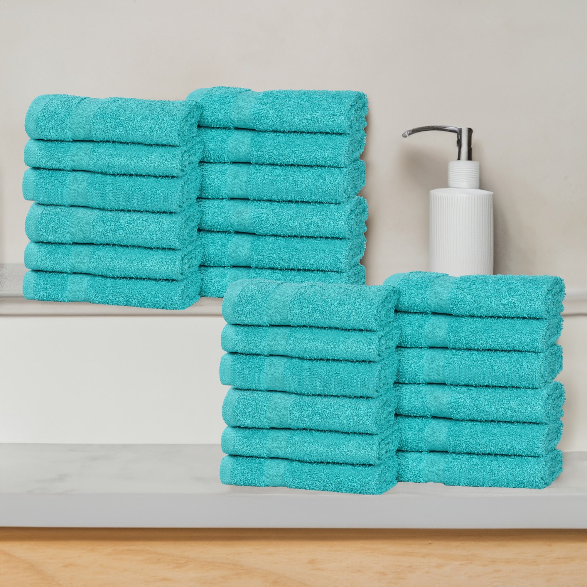 Superior Superior Franklin Cotton Lightweight Face Towel Washcloth Set of 24