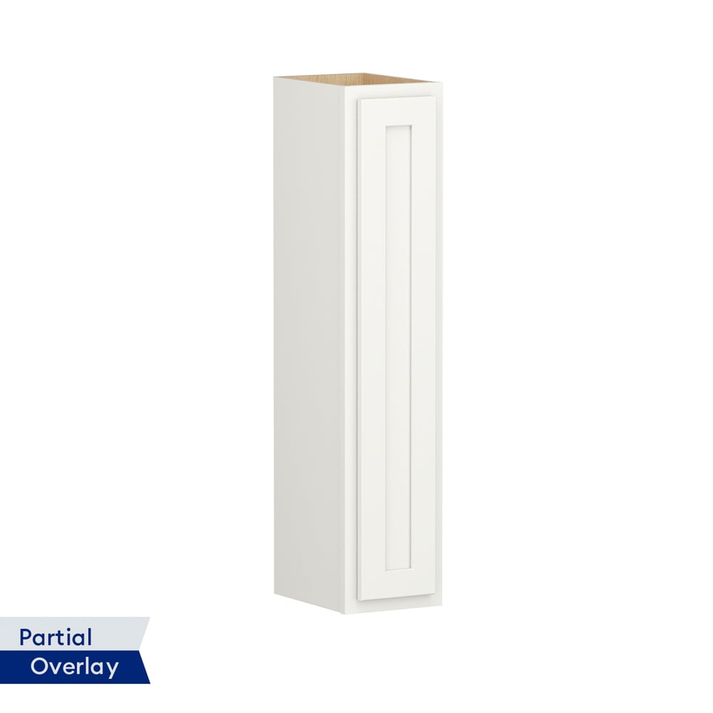 Shenandoah PRO Express SPE 92MPS-90 Breckenridge 9-in W x 42-in H x 12-in D Linen Partial Overlay Wall Fully assembled Plywood Cabinet (Recessed Panel Shaker)