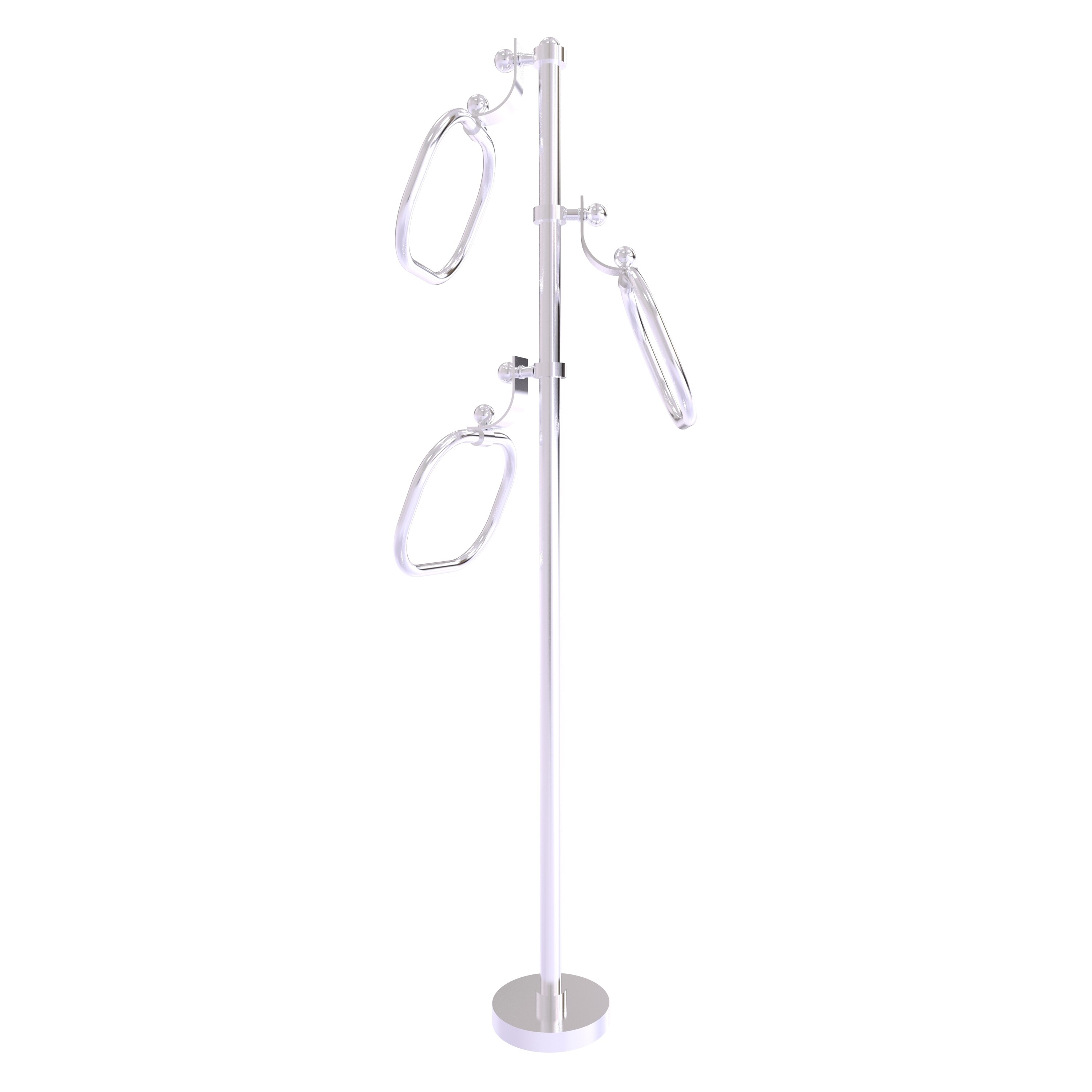Allied Brass TS-83-SCH Satin Chrome Freestanding floor Single Towel Ring