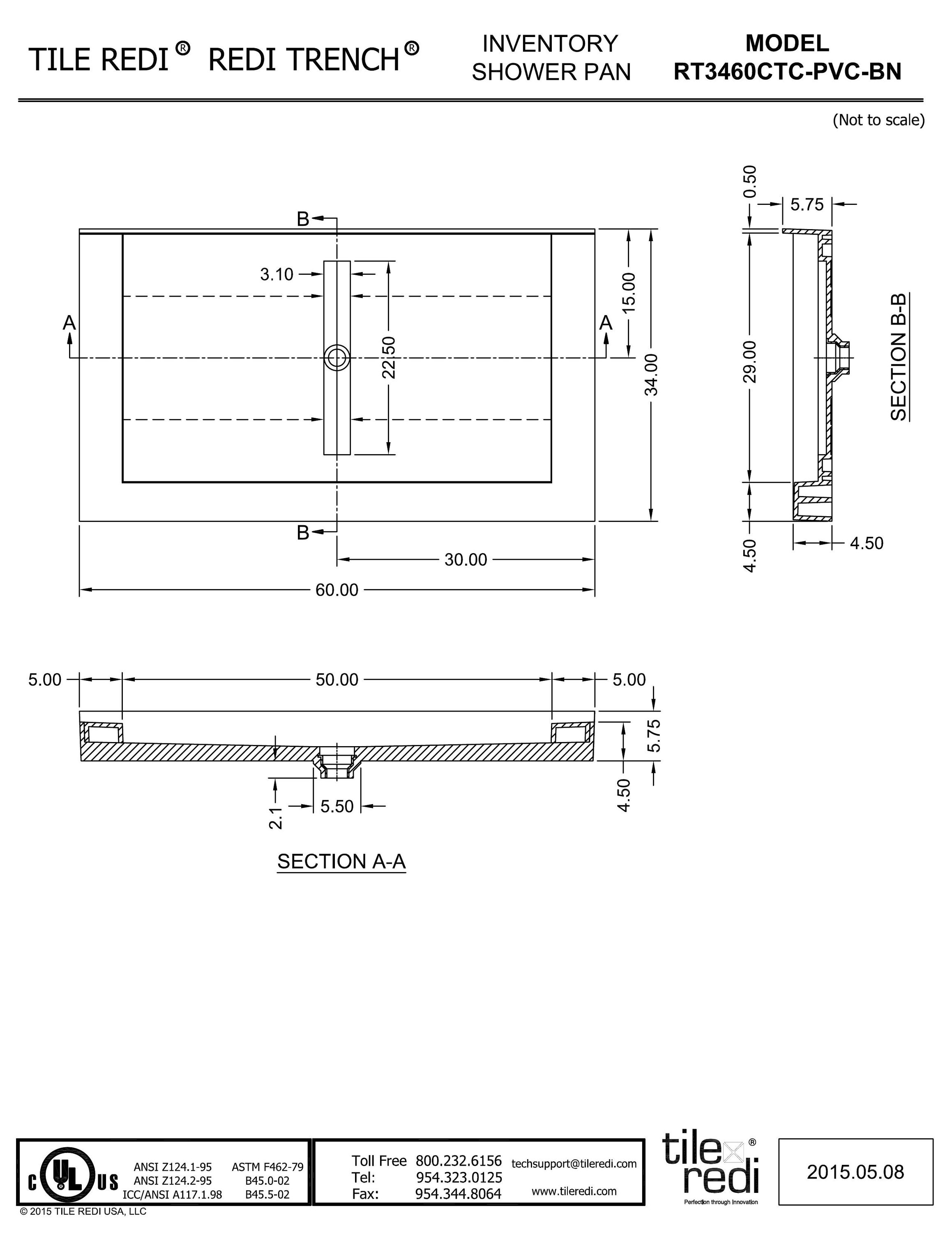 Tile Redi RT3460CTC-PVC-BN Shower-Floors - View #8