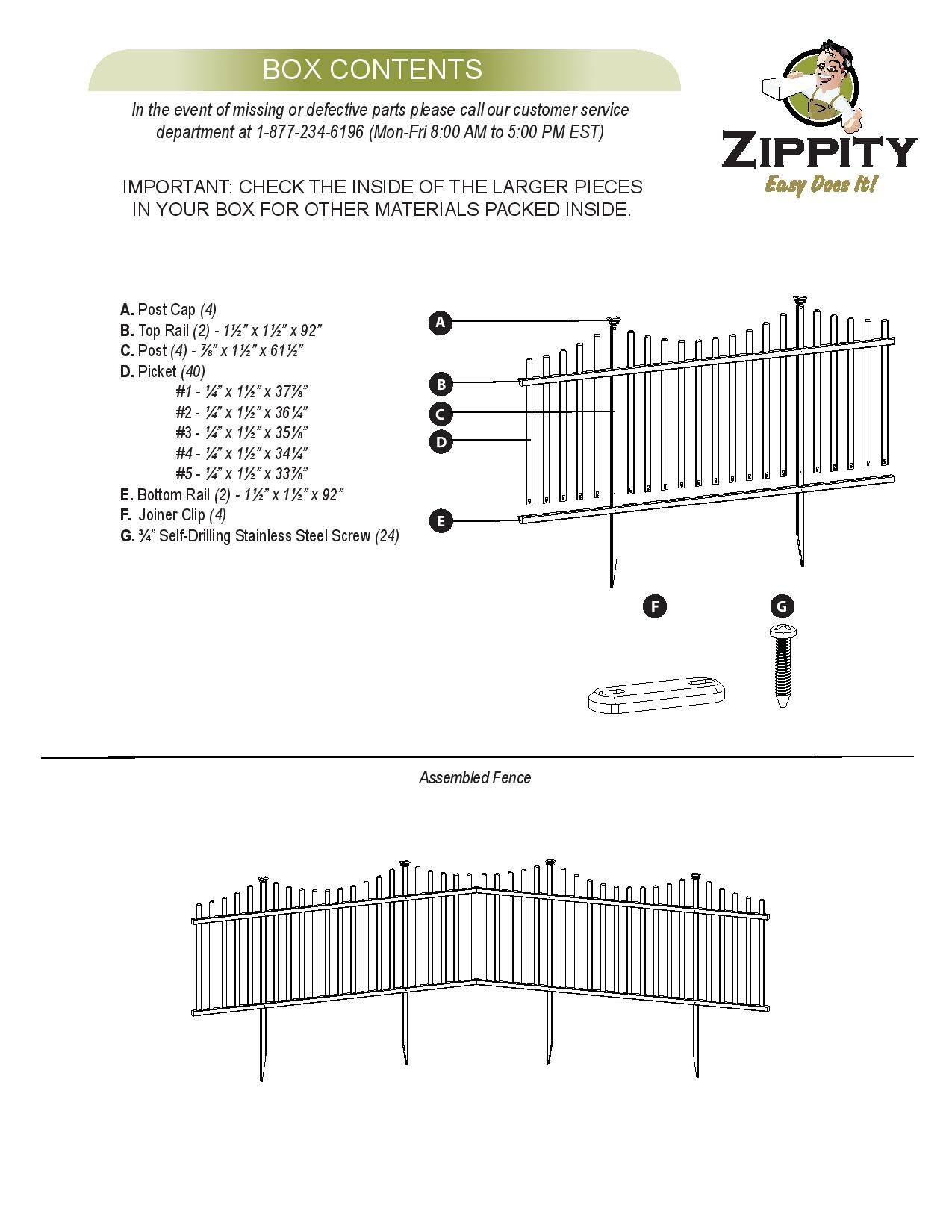 Zippity Outdoor Products Manchester 2 Panels 3.5-ft H x 7.5-ft W White ...