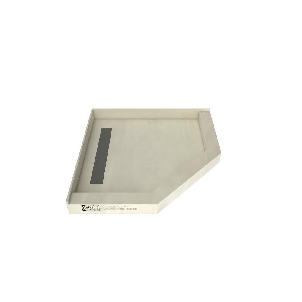 Tile Redi RT44NEO-PVC-BN3 44-in W x 44-in L x 5.75-in H Made For Tile Neo-angle Shower Pan Base (Left Drain)