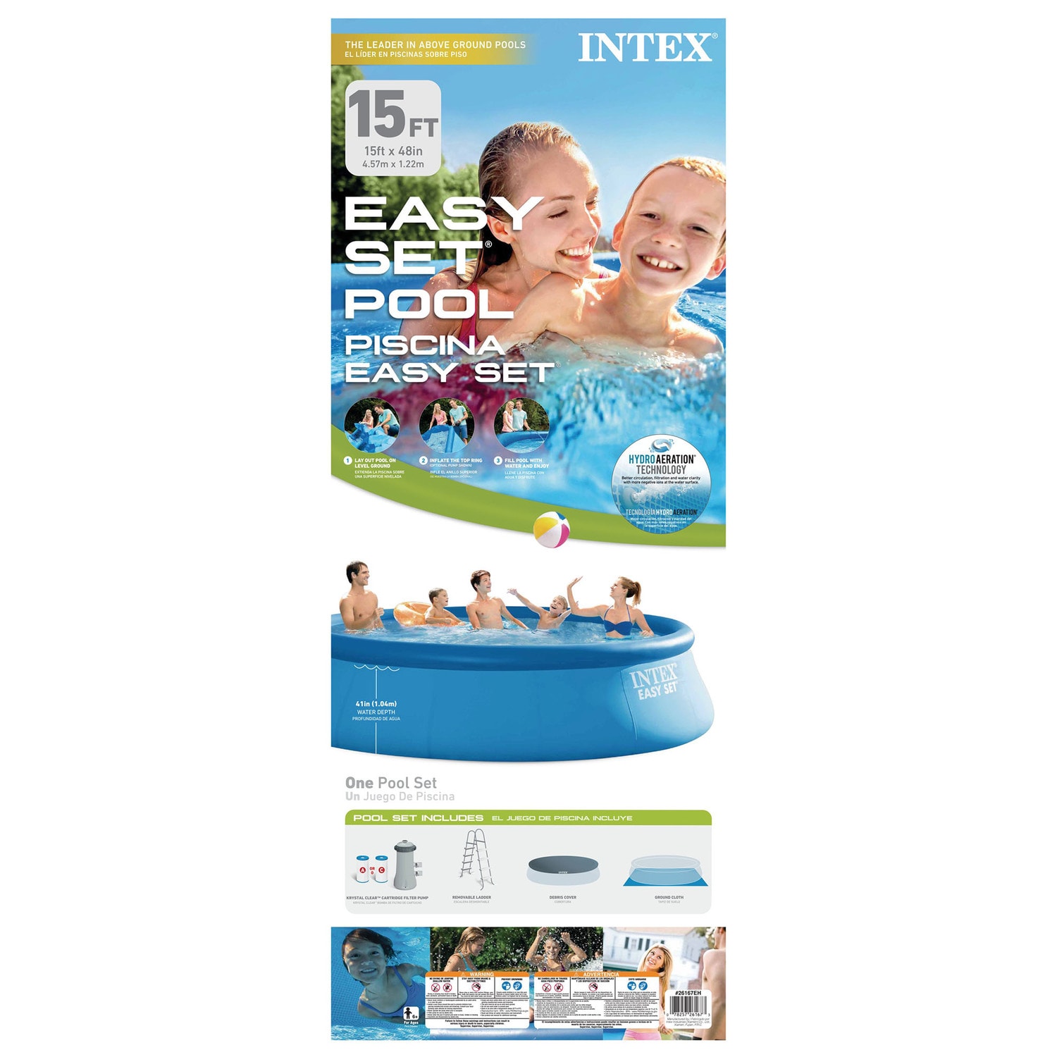 Intex 15-ft X 15-ft X 48-in Inflatable Top Ring Round Above-Ground Pool ...