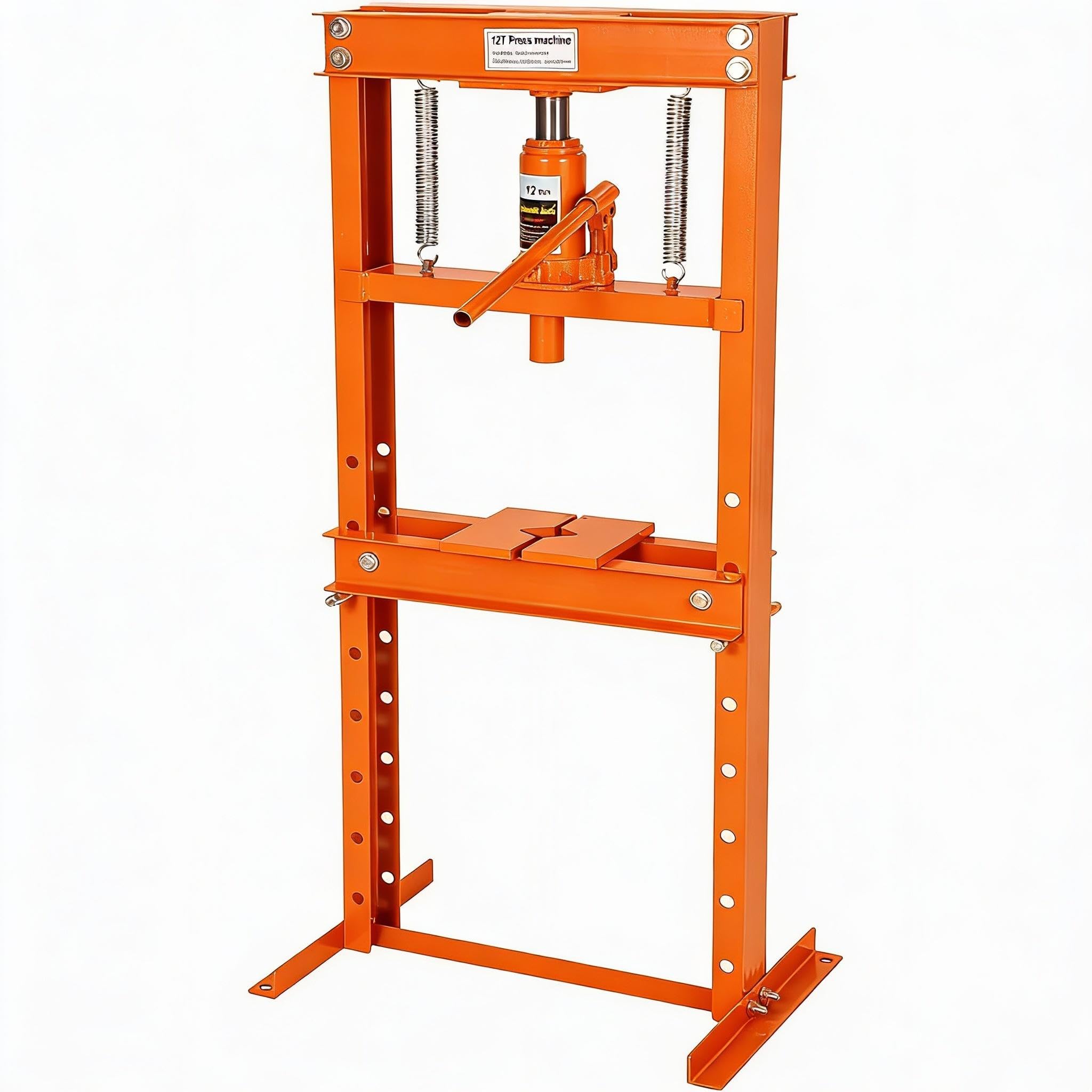 GAOMON 12 Ton Hydraulic H Frame Shop Press Adjustable Table Steel Frame Press Plates for Auto Repair Metalworking Bearing Install Safety Relief Valve #3R5FUY7FT02