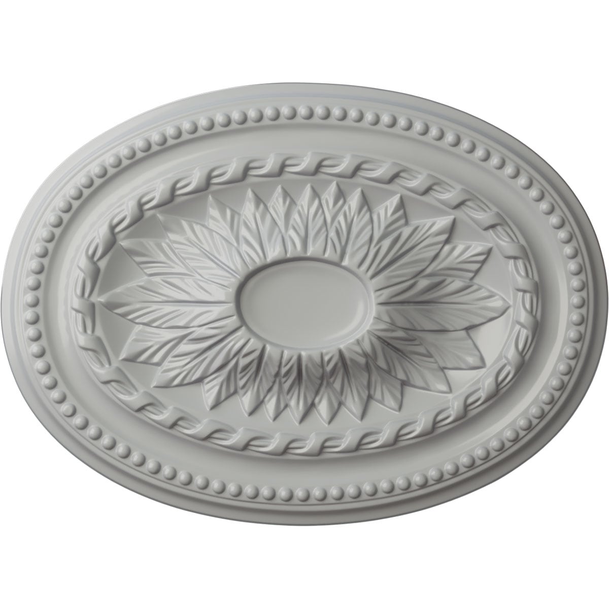 Ekena Millwork CM18SAFRF Saverne 13.5-in W x 18.5-in L Painted Frost Polyurethane Whole Ceiling Medallion