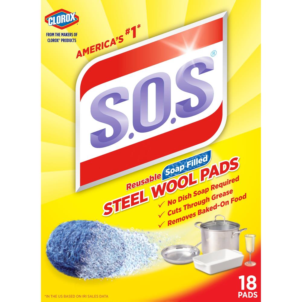 SOS 18Pack Steel Wool Scouring Soap Pad in the Sponges & Scouring Pads