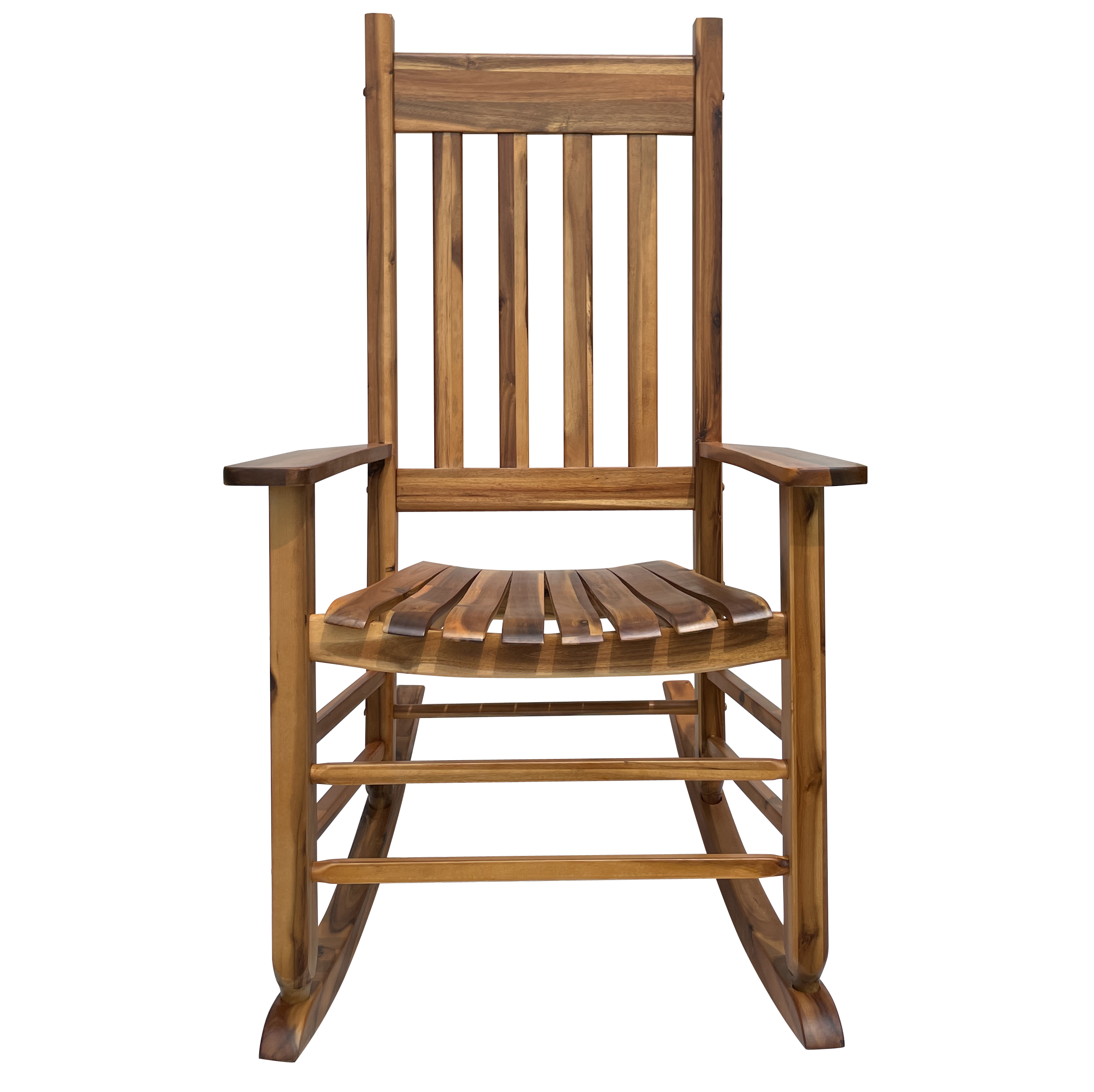 Style Selections Wood Frame Rocking Chair with Slat Seat in the Patio Chairs department at Lowes