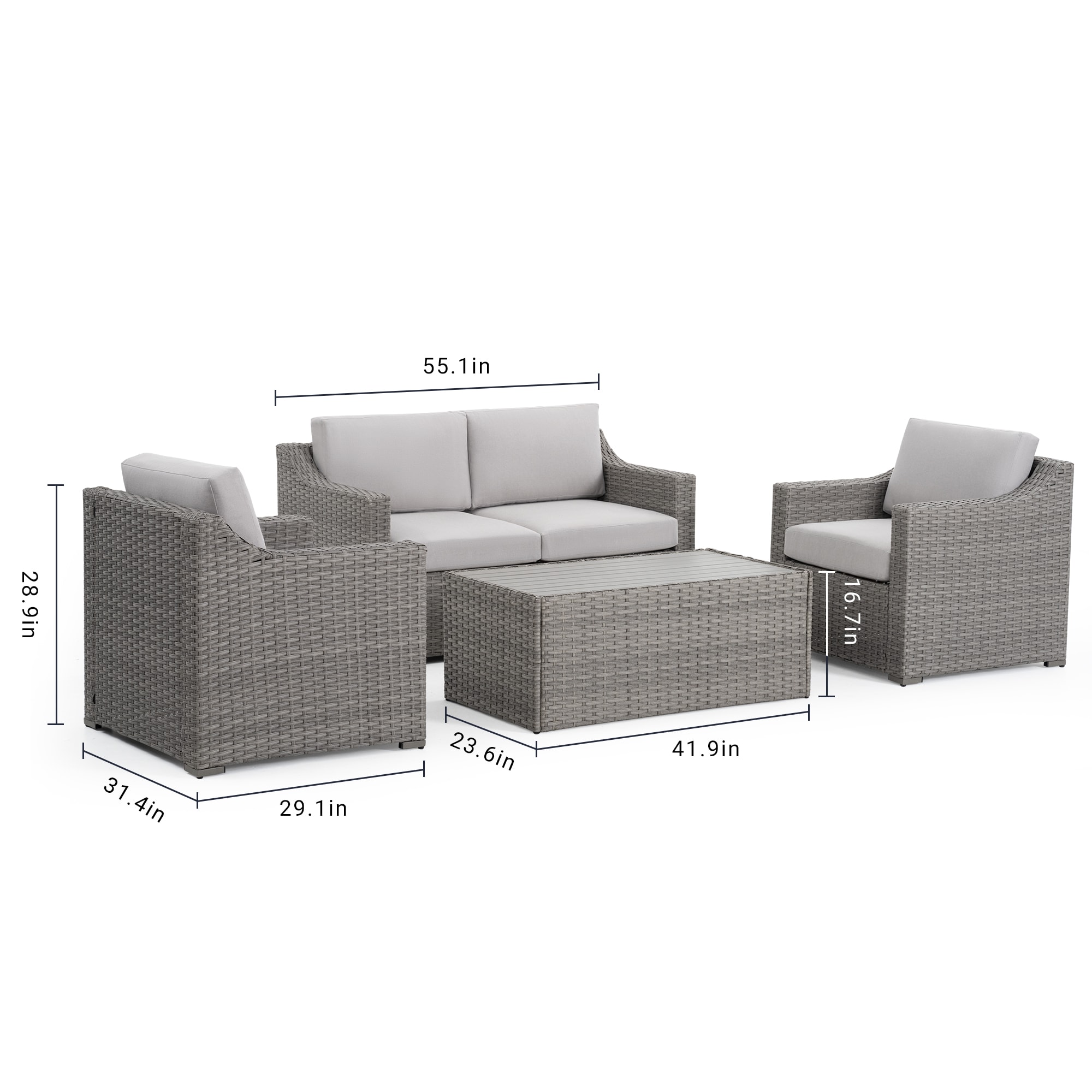  HPO-SF4-GB-WL2 Patio-Conversation-Sets - View #2
