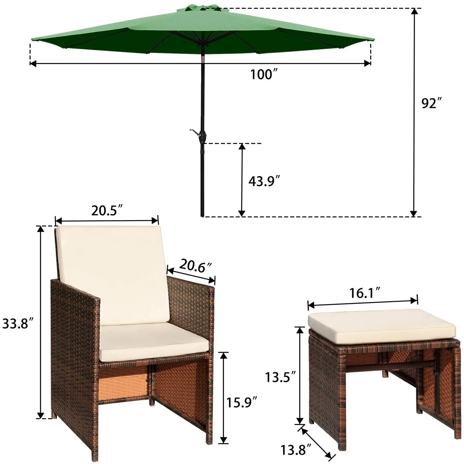 Vineego LS-LCRF2C2F-BG922DG Patio-Conversation-Sets - View #7