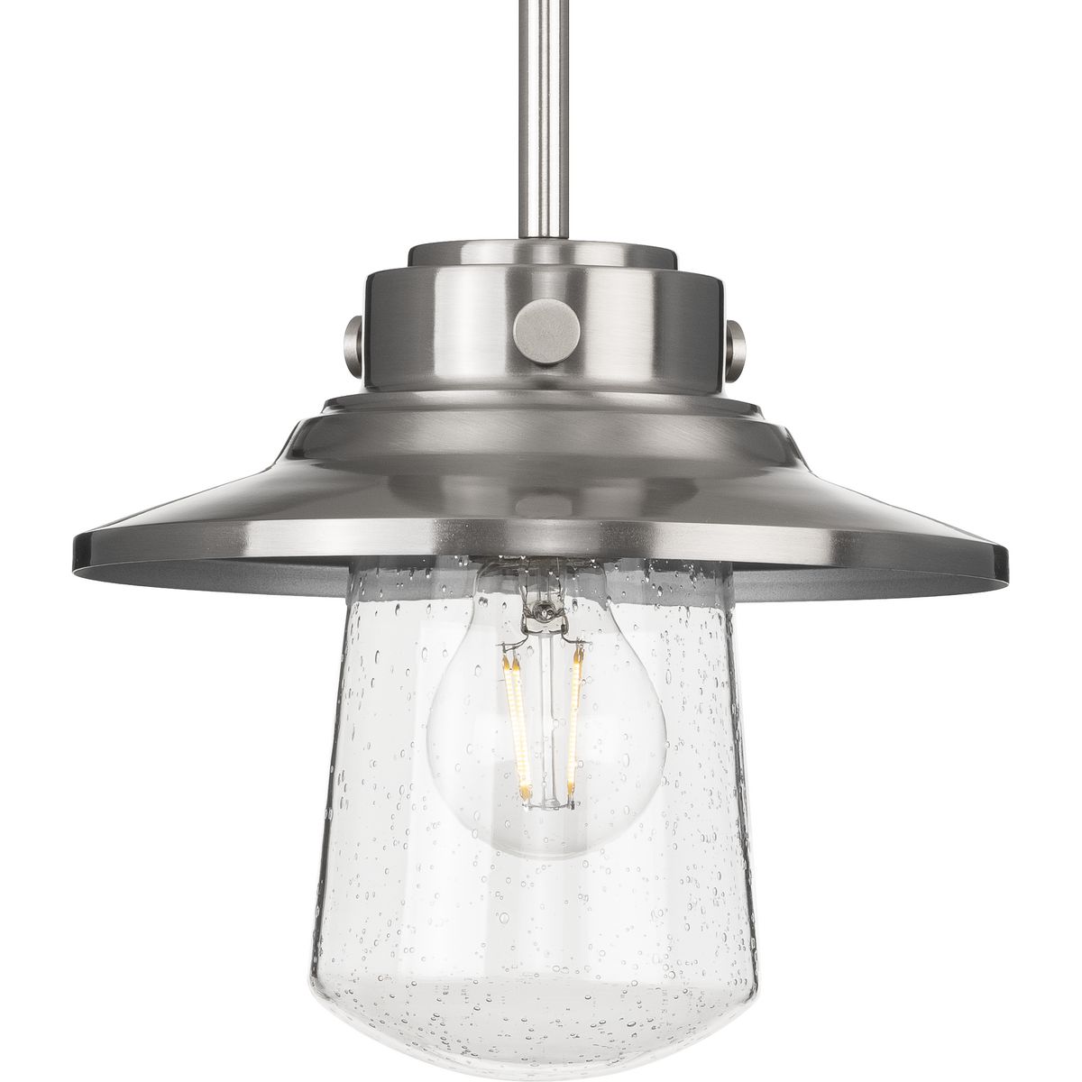 stainless steel and glass pendant light