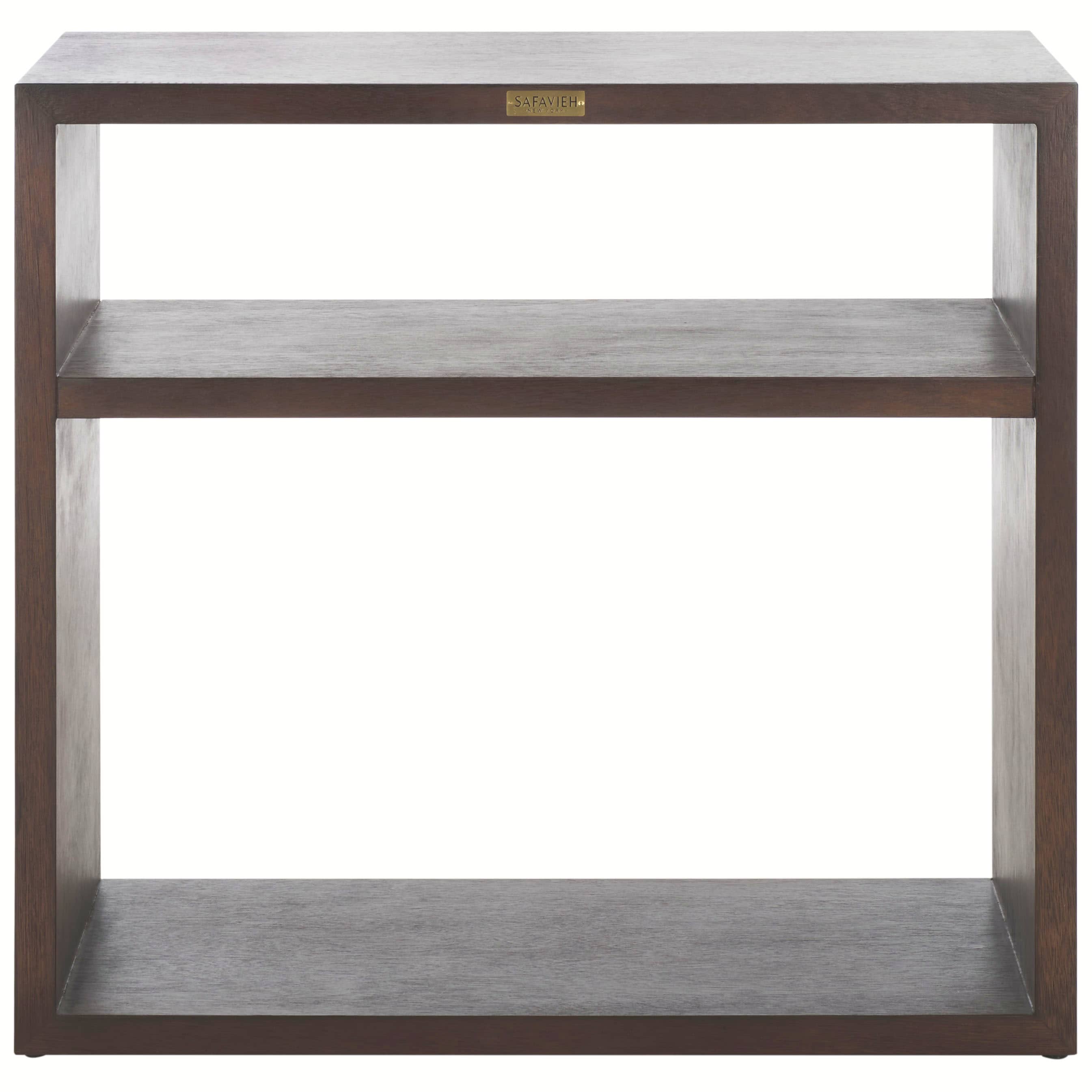 Munson Dark Oak Wood Console Table with Shelves