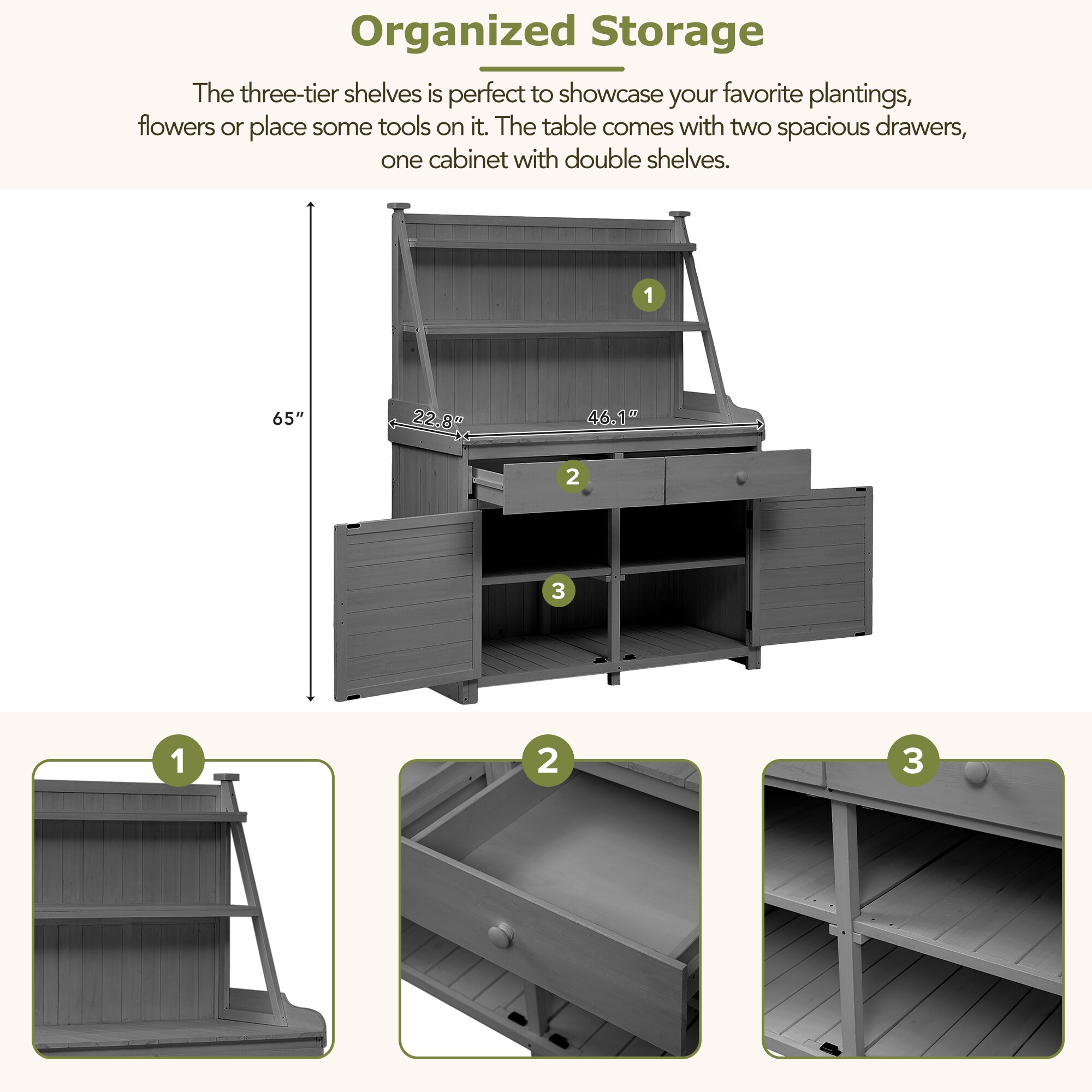Kahomvis G243-QP717-13 Potting-Benches - View #3