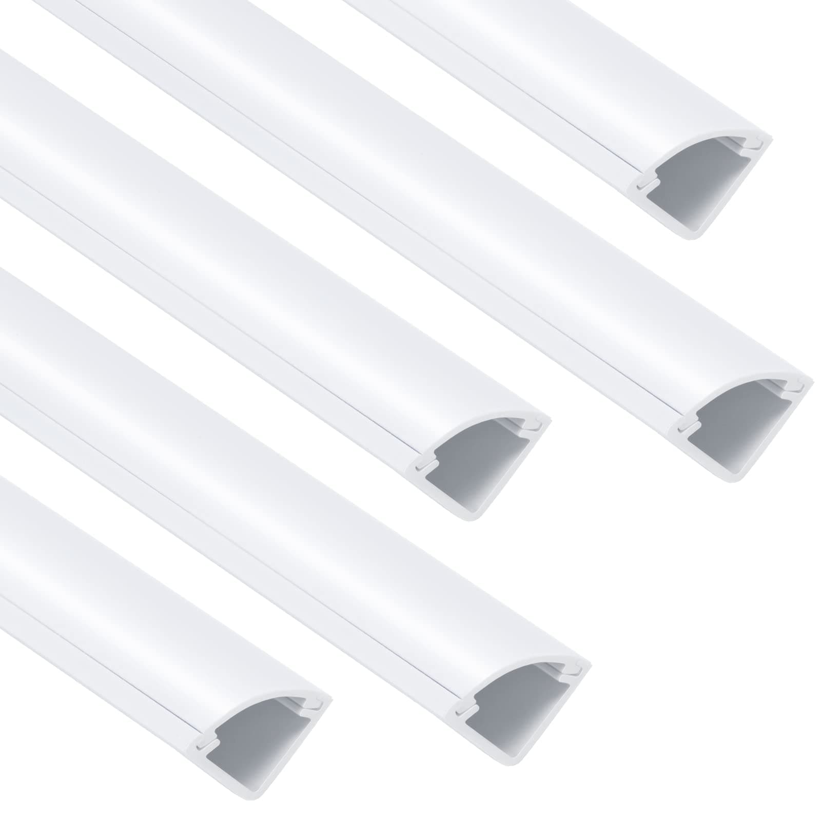 Etokfoks EFT1013G536 85in Corner Cable Concealer for One Cord Wire Covers Paintable Cord Cover Cable Management Channel Raceway for Wall Floor Baseboard Ceiling 5 x L17in