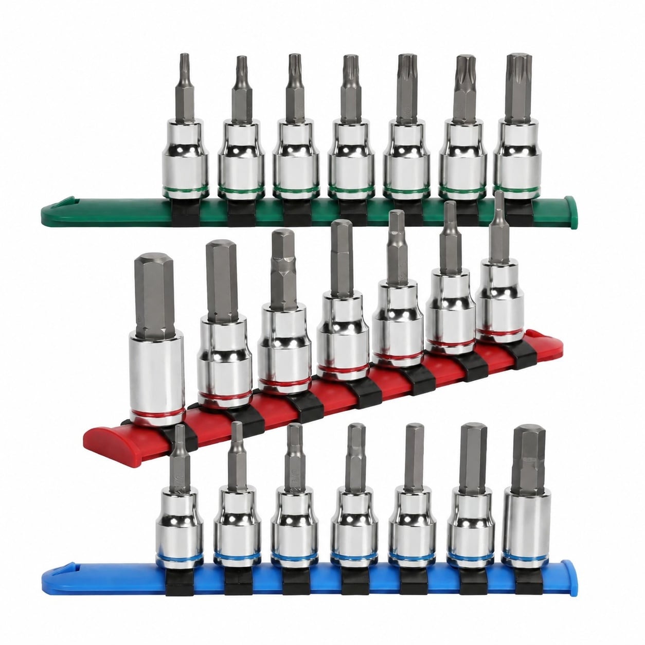 DYRCJ  Allen Bit Socket Set 3 8 Drive Torx 21 Piece Premium CR V Socket and S2 Bits Metric SAE durable home and garden accessory designed for