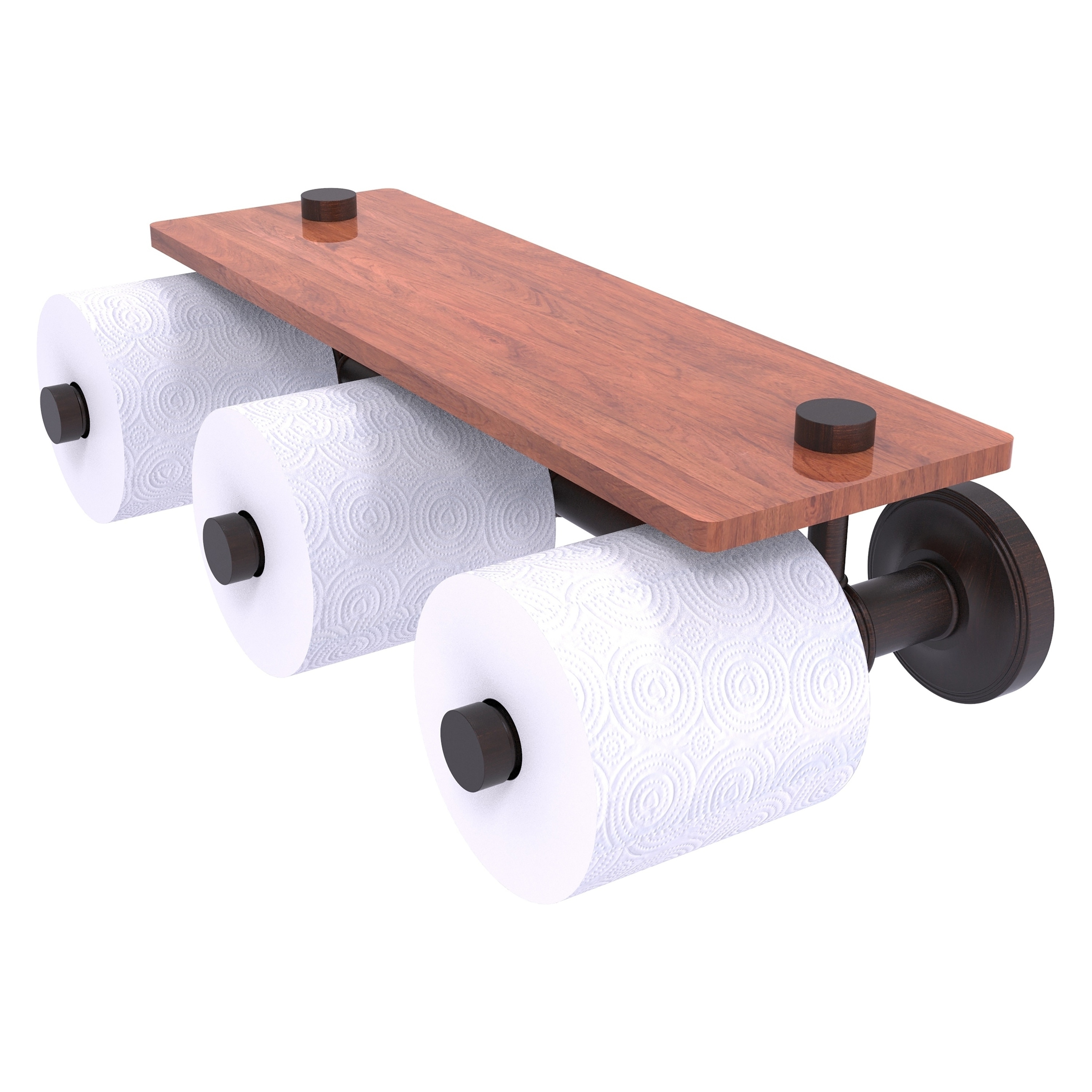 Allied Brass PR-35-3S-IRW-VB Prestige Regal Venetian Bronze Wall mount Double post Toilet Paper Holder 3 -Rolls with Storage