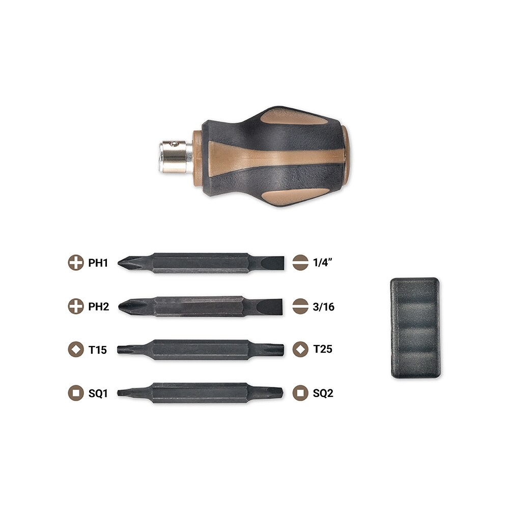 Spec Ops Tools SPEC-S-STUB9 6 -Piece 1-in Magnetic Multi-Bit Combination Tip Screwdriver