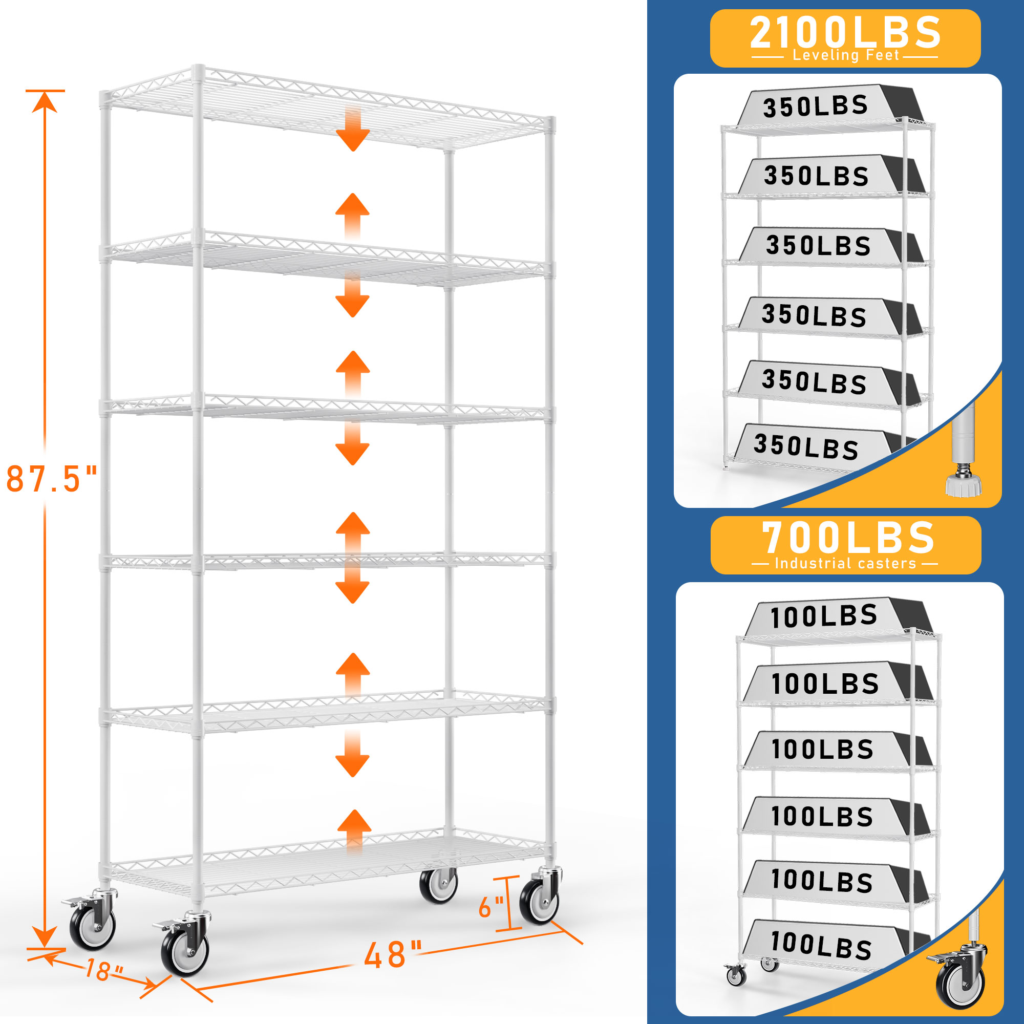 Kahomvis LIKE-QPS4-999 Free-Standing-Shelving - View #3
