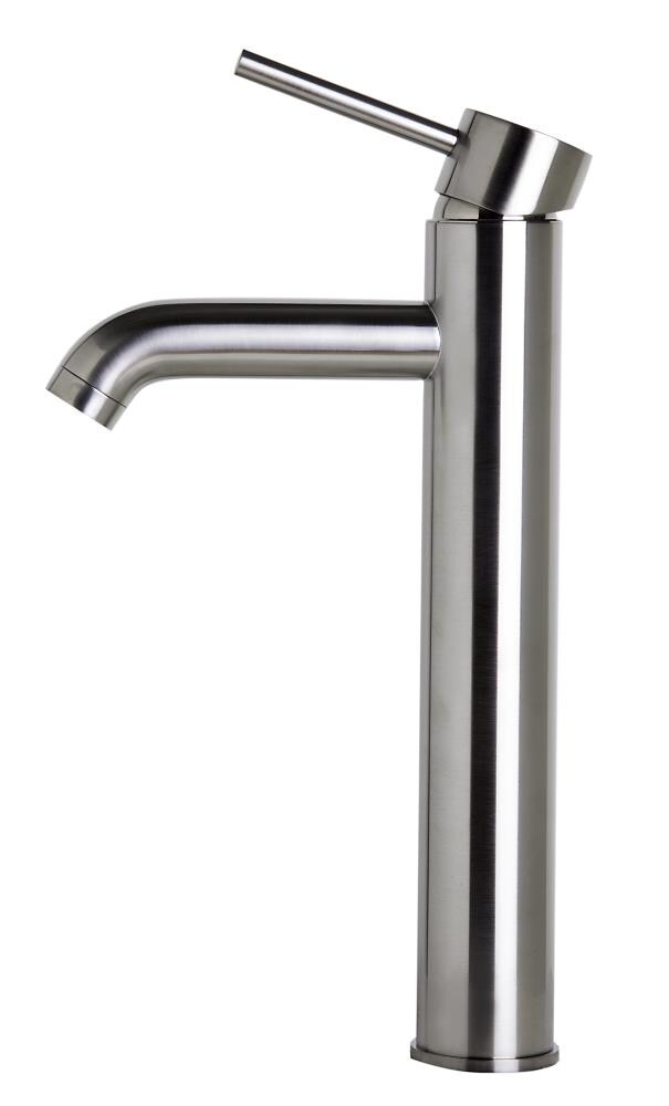 Tall Brushed Nickel Single Lever Bathroom Faucet