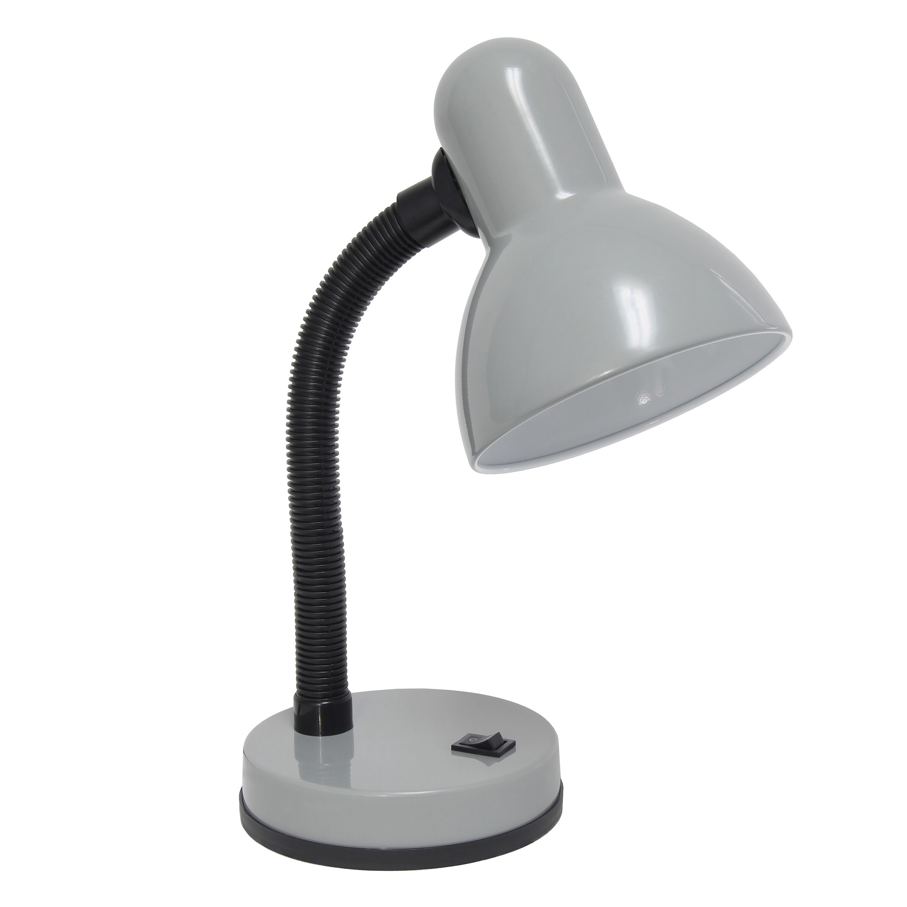 Simple Designs LD1088-SLV 14.25-inch Sleek and Sturdy Classic Gooseneck Study Desk Lamp Silver