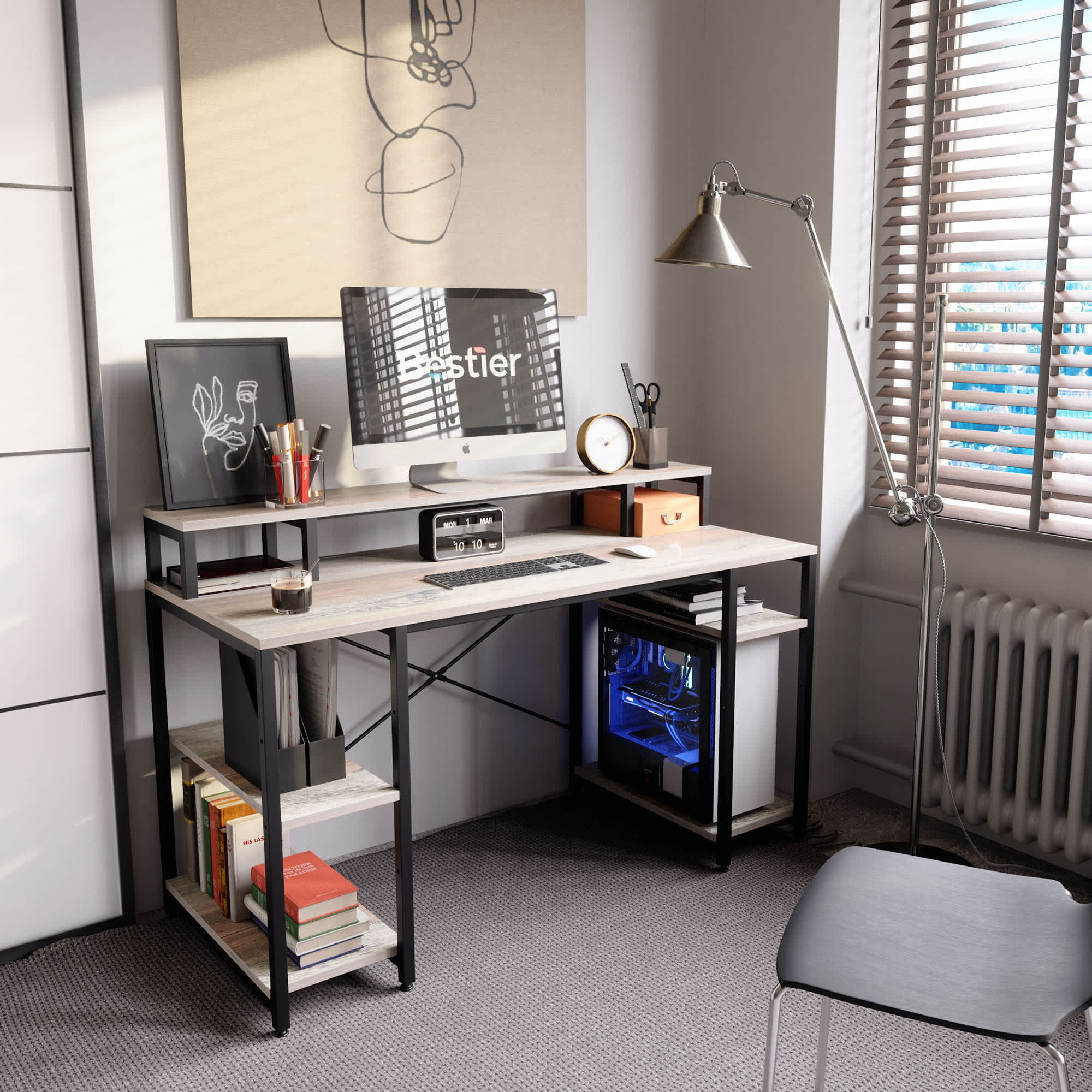 Bestier LOW-D074G-GRYW desks - View #4