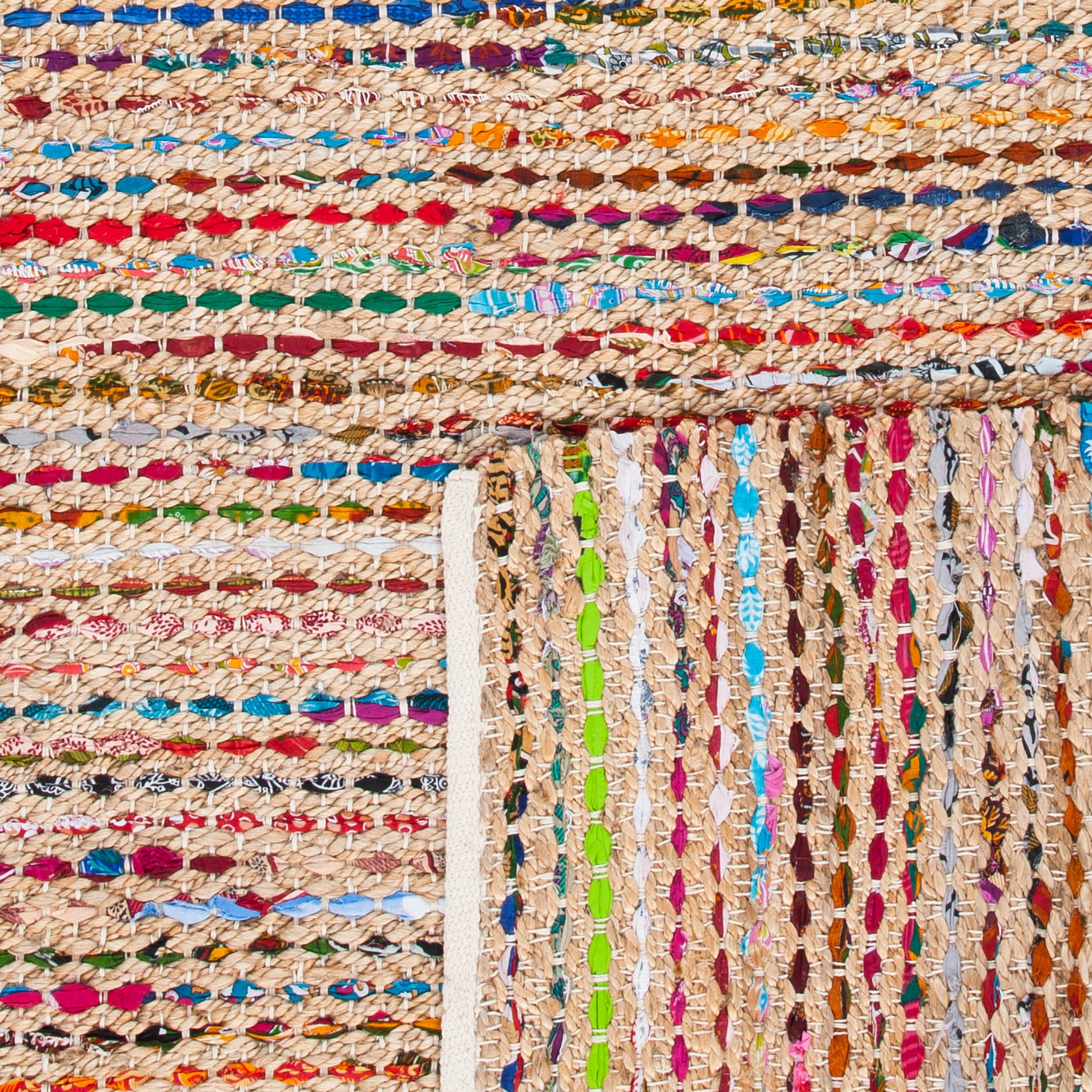 Cape Cod Multicolor Handwoven Wool Cotton Area Rug 4' x 6'