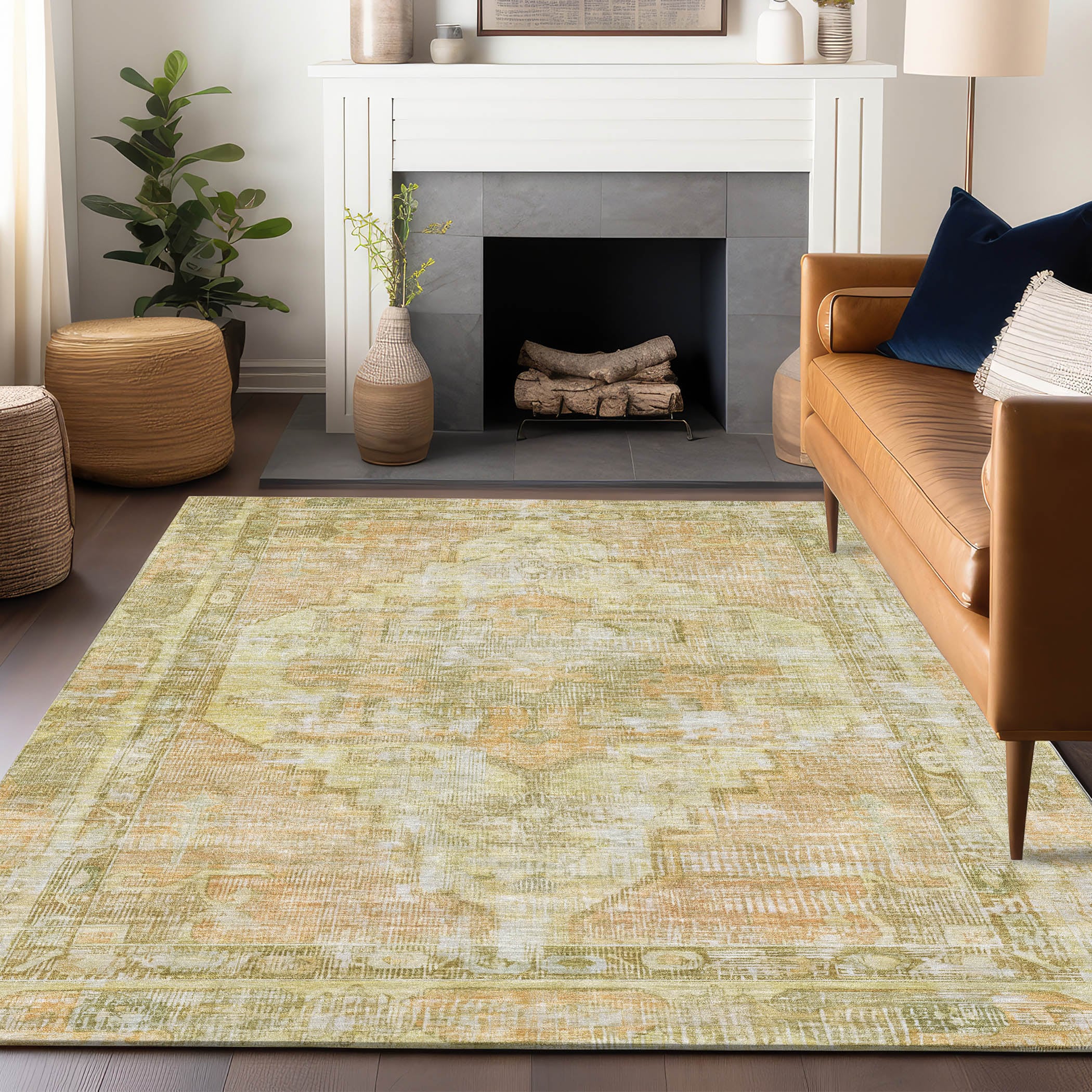 Addison Rugs ACN1729GO30X46 Chantille ACN1729GO 2 x 3 (ft) Loomed Gold Rectangular Indoor/Outdoor Machine washable Pet Friendly Area rug
