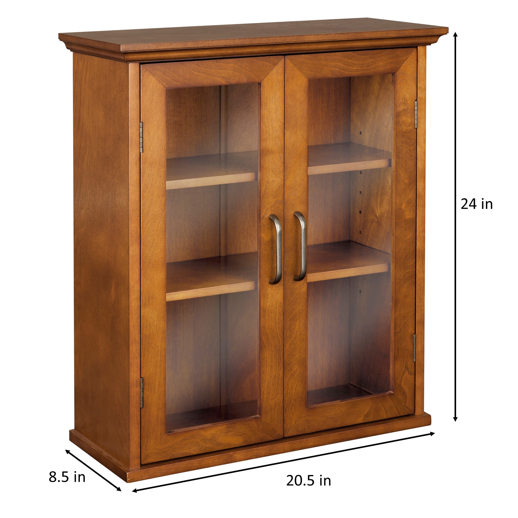 Teamson Home Avery 20.5-in x 24-in x 8.5-in Oil Oak Bathroom Wall Cabinet