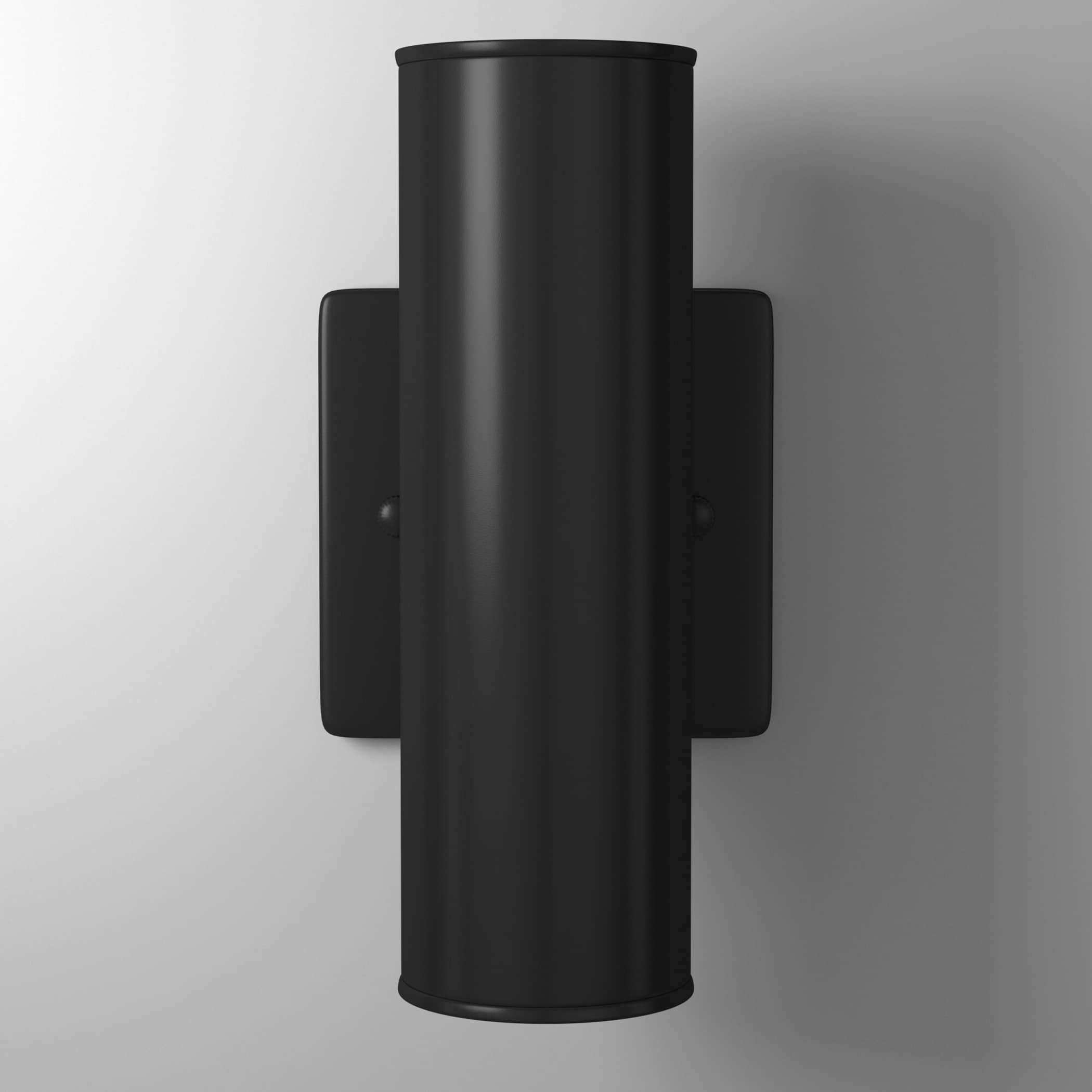 Riga Sleek Matte Black Cylinder Outdoor Wall Light