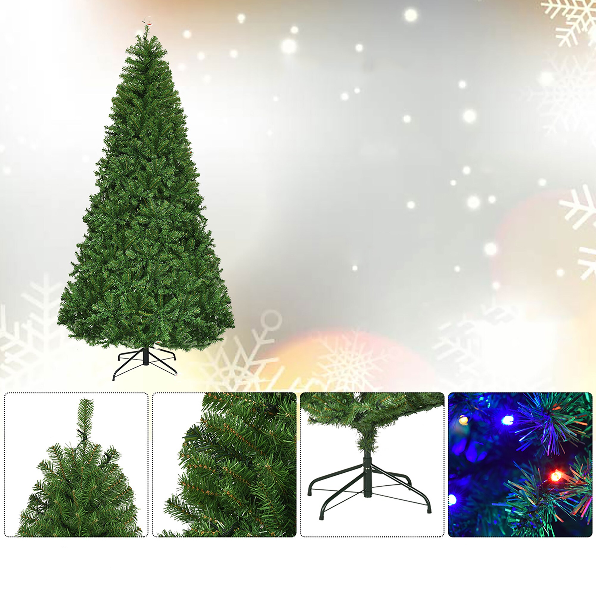 Ktaxon 9ft Pre-lit Artificial Christmas Tree with Remote Control